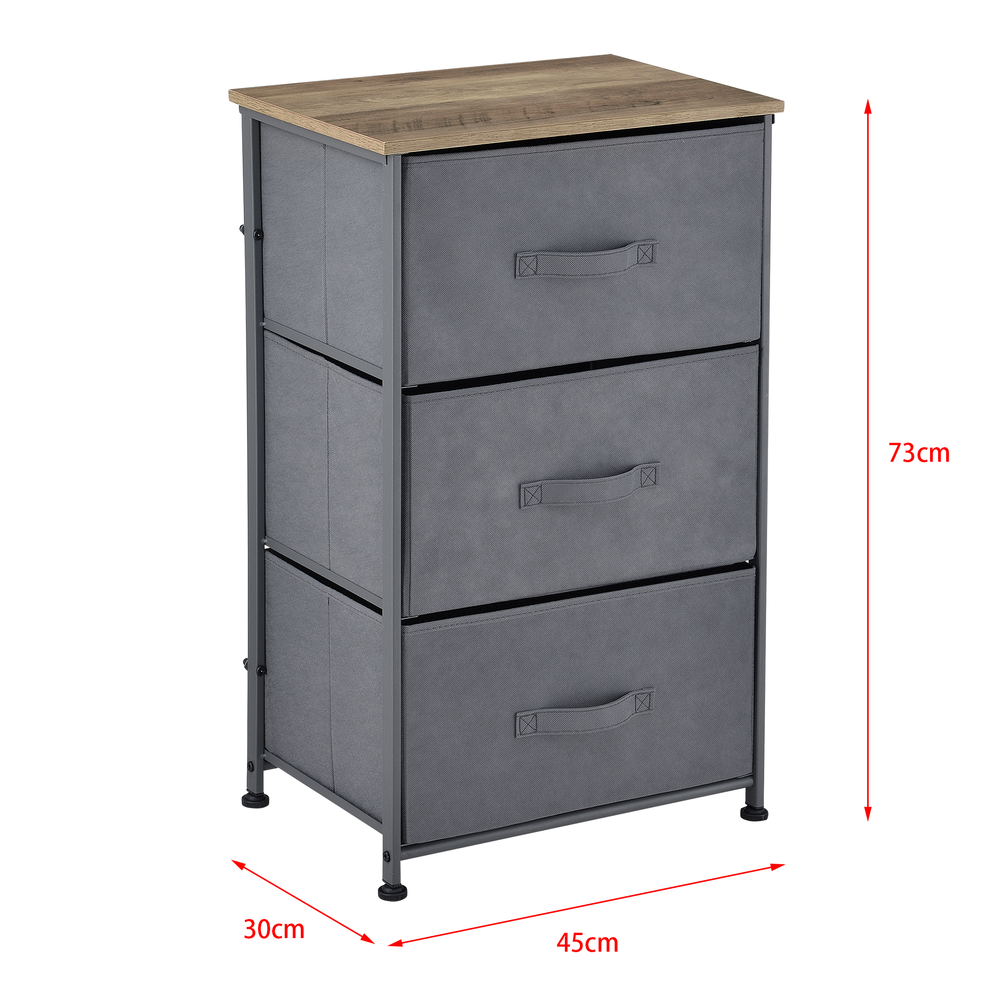 [pro.tec] Kommode mit 3 Schubladen Konsole Ablage Nachttisch Schrank