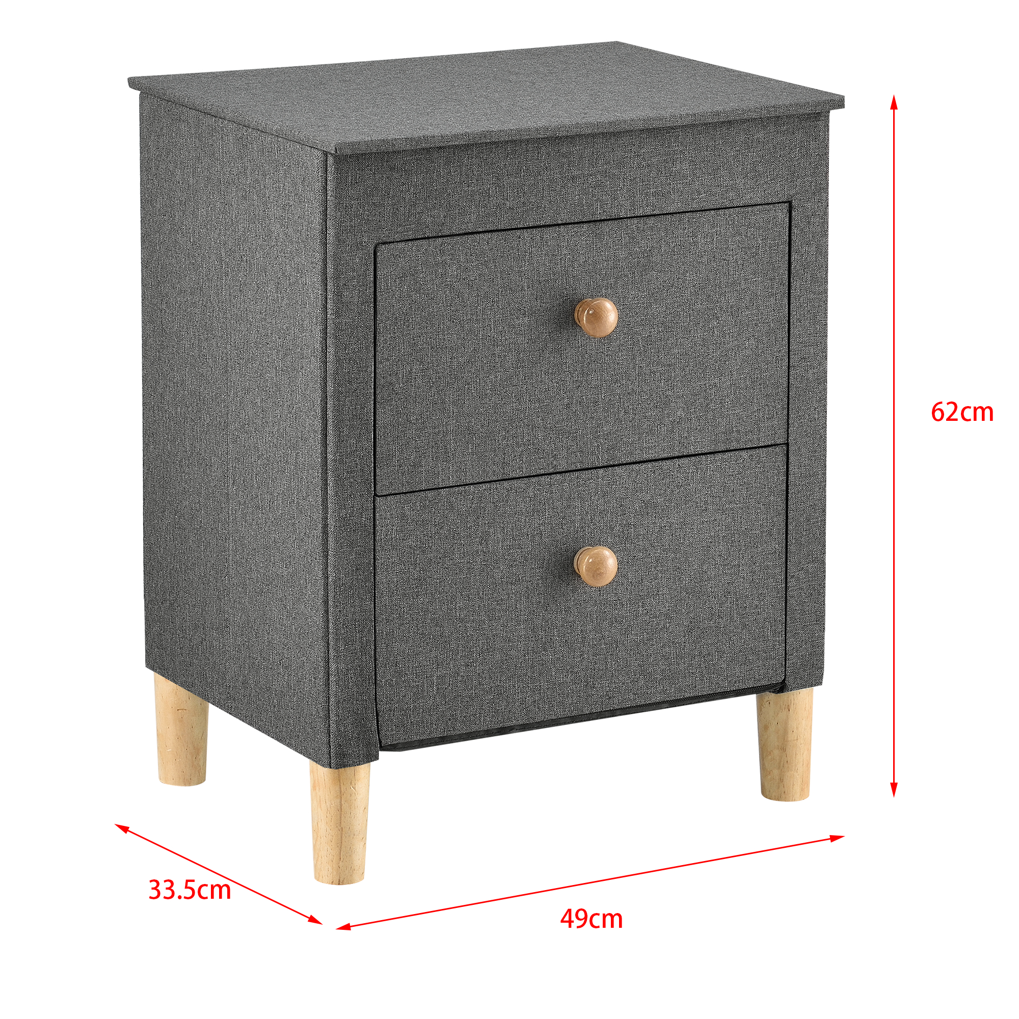 B-WARE Kommode mit 2 Schubladen Konsole Ablage Nachttisch Schrank Vlies