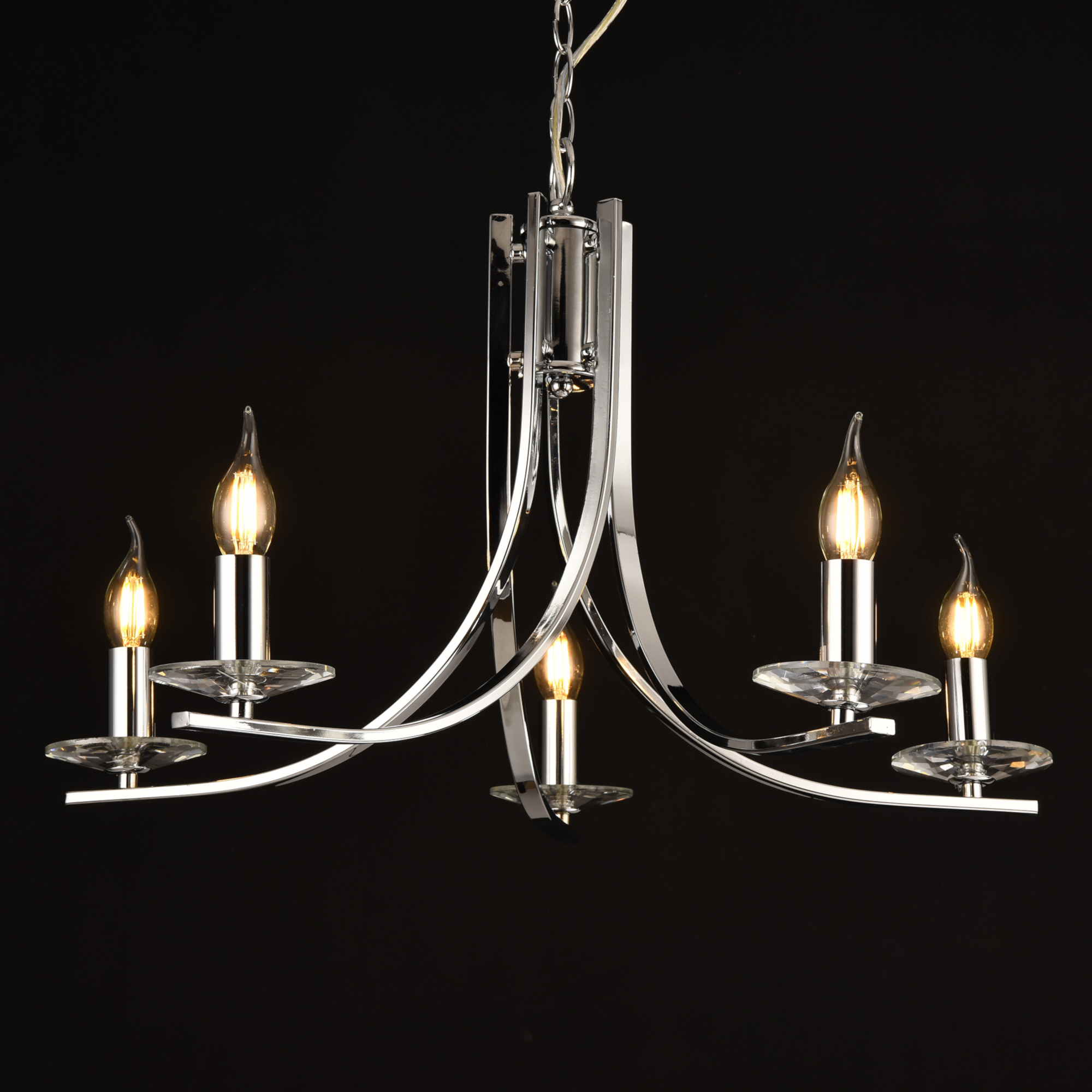 B-WARE Kronleuchter Lüster Deckenleuchte Hängeleuchte Leuchte Chrom 5