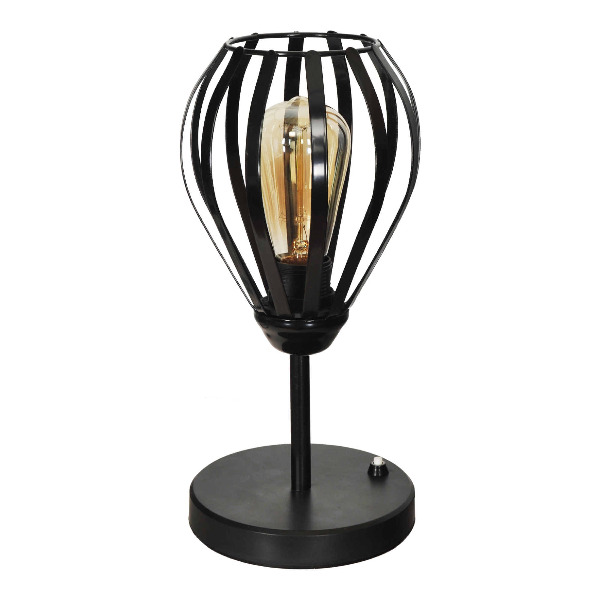 Image of Lampada da Tavolo - Altezza 32 cm - Lampada da Comodino con Paralume a Gabbia Lampada a Forma di Calice in Stile