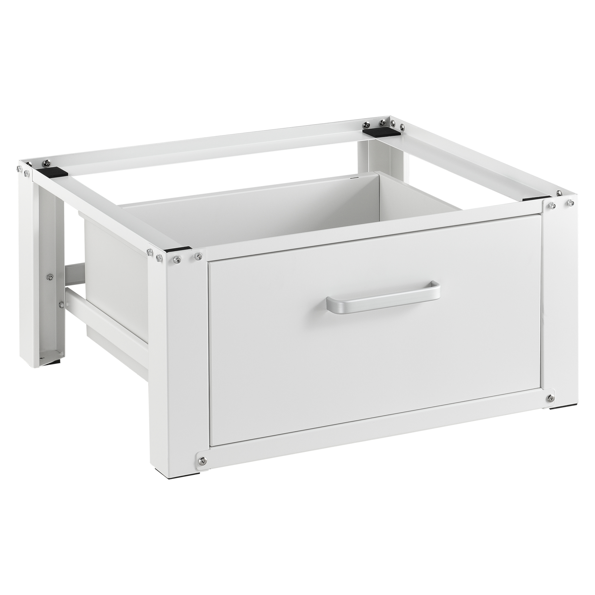 Washing Machine Pedestal Stand with Drawer 63x54x31 cm Steel and Aluminium White 4059438165801