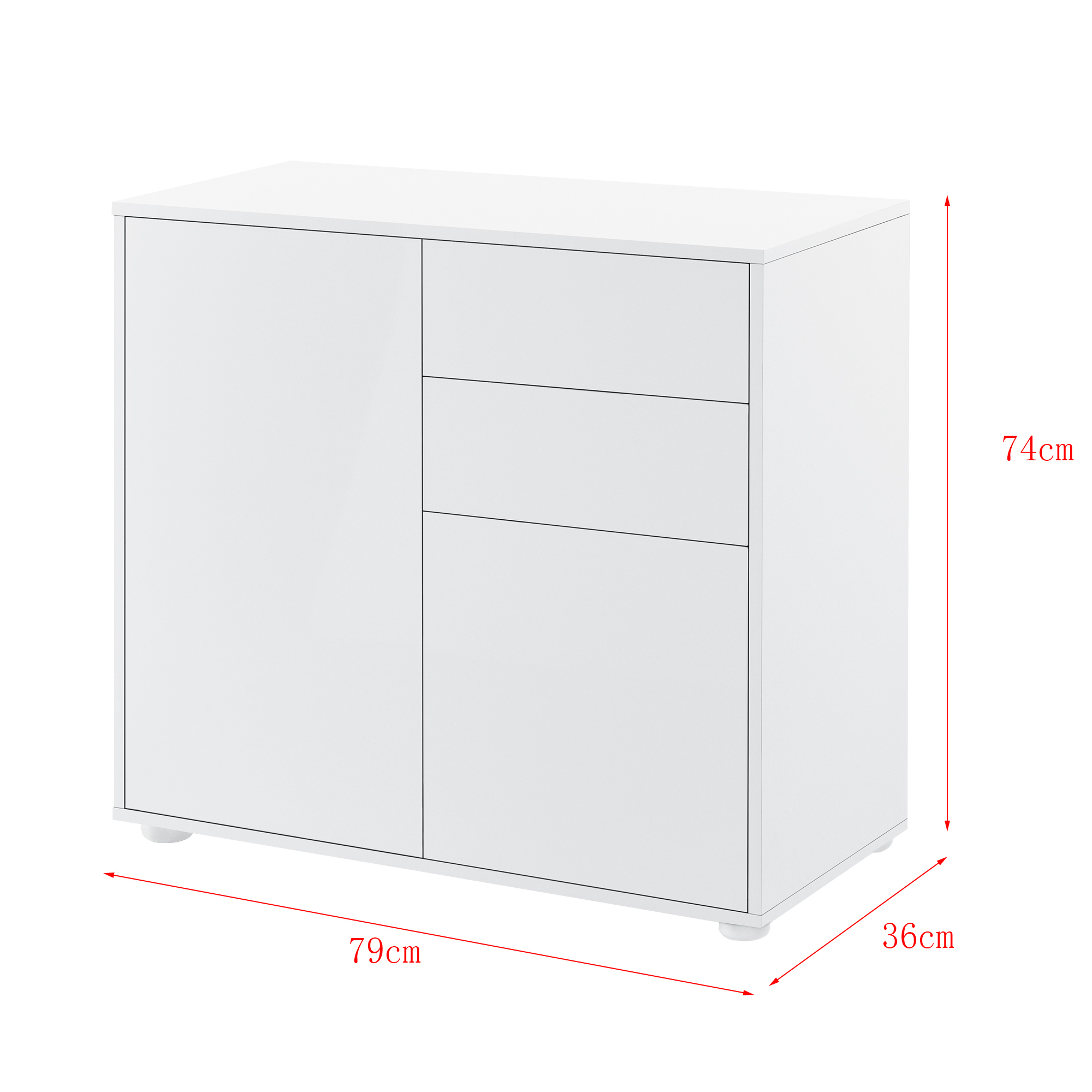 [en.casa] Sideboard Konsole Kommode Wandschrank Wohnzimmerschrank Weiß