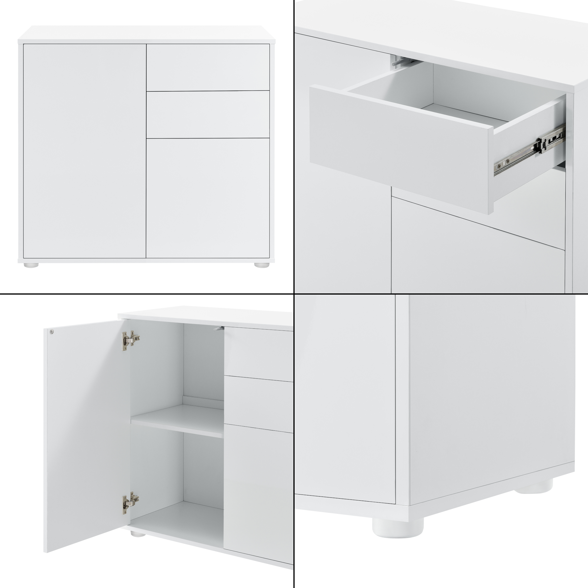 [en.casa] Sideboard Konsole Kommode Wandschrank Wohnzimmerschrank Weiß