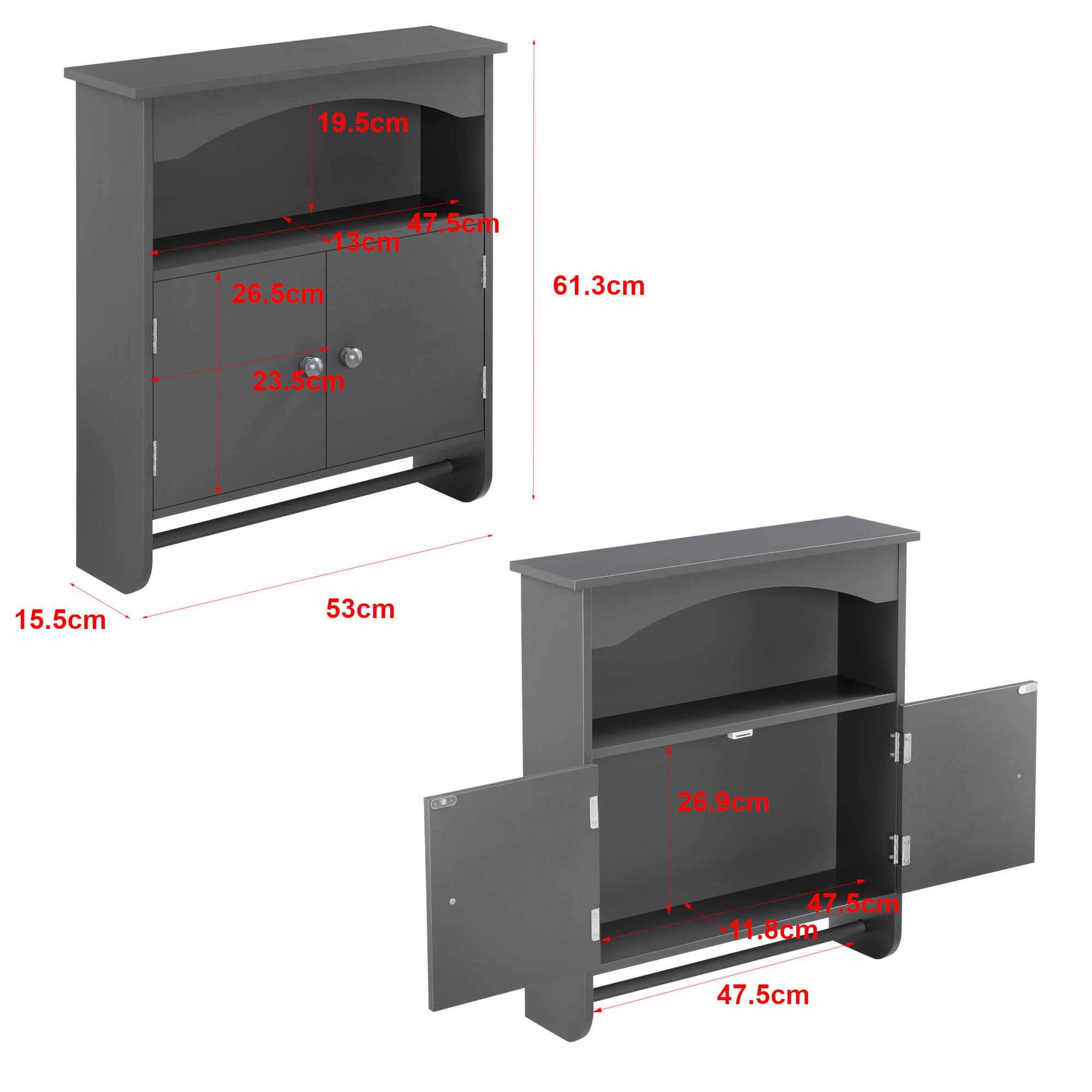 [en.casa] Badezimmerschrank Badschrank Wandschrank Schrank Regal