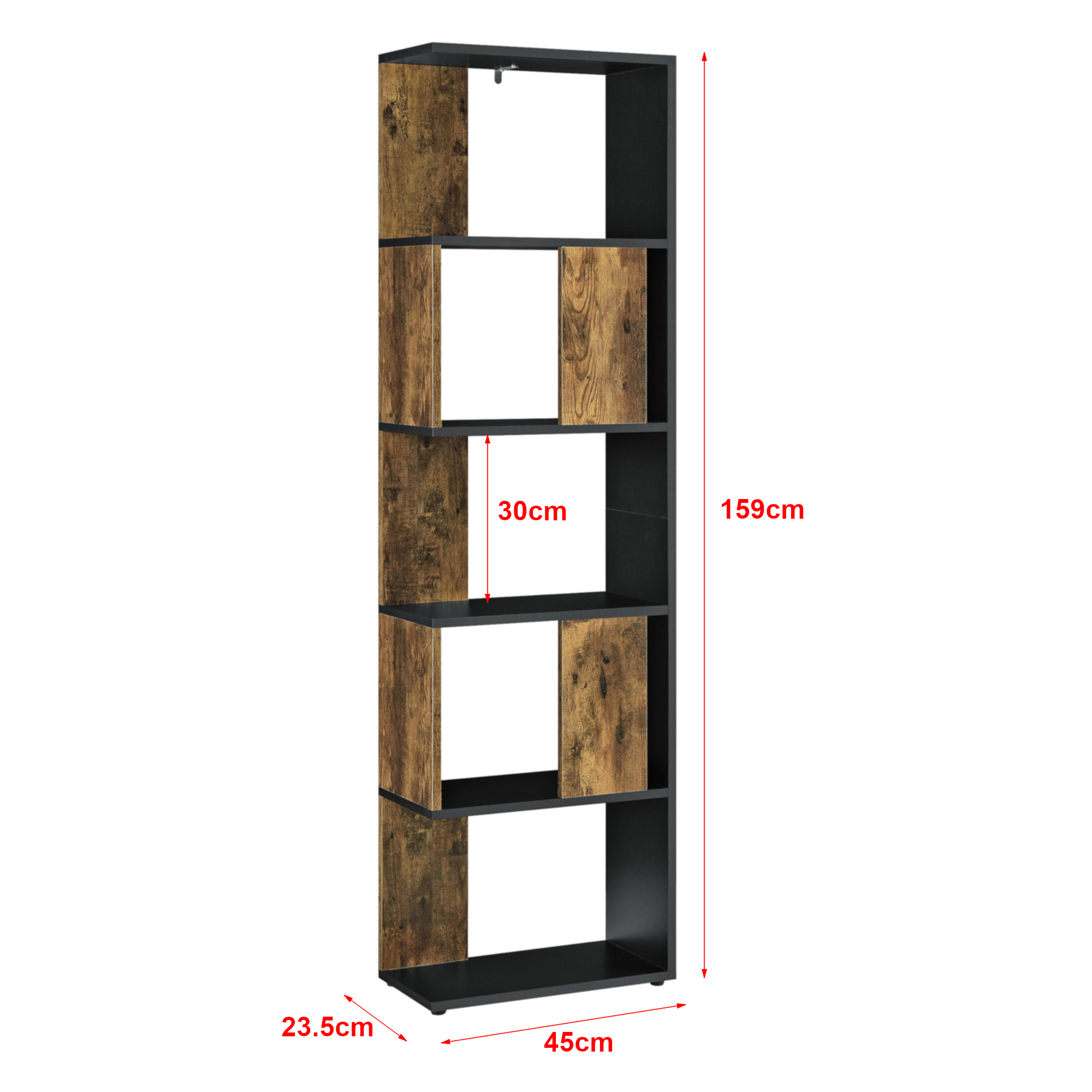 [en.casa] Bücherregal Regal Standregal Medienregal Aktenregal