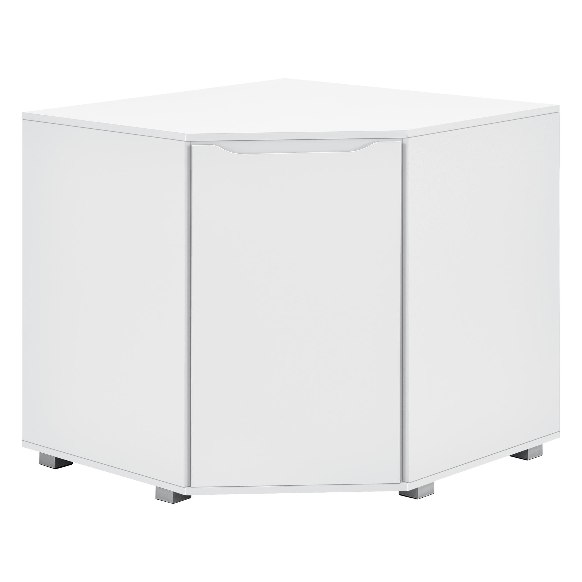 B-WARE Eckschrank Eckkommode Wohnzimmerschrank Büroschrank Schrank Weiß