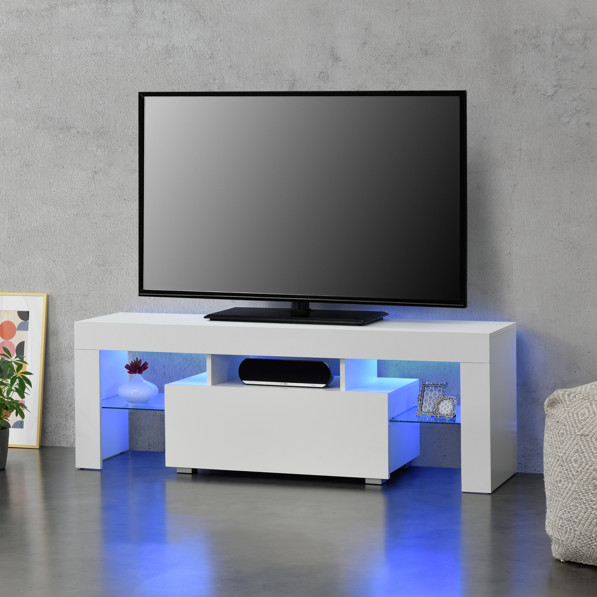 [en.casa] TV stolík »Grimsey« ABSW-6301 biely