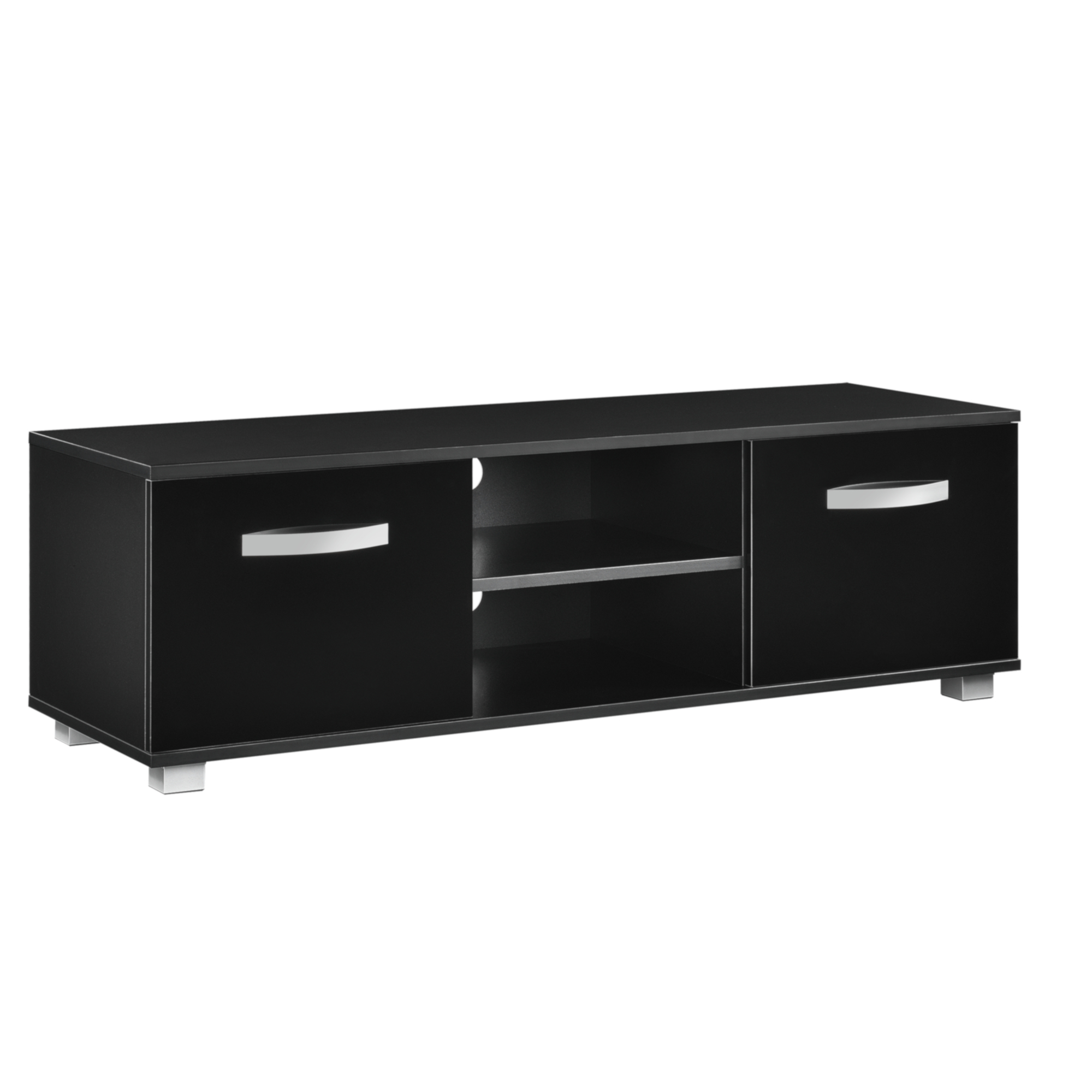 Mobile Porta TV Laugar a 2 Ante e Scomparti 120 x 40 x 38 cm - Nero [en.casa]