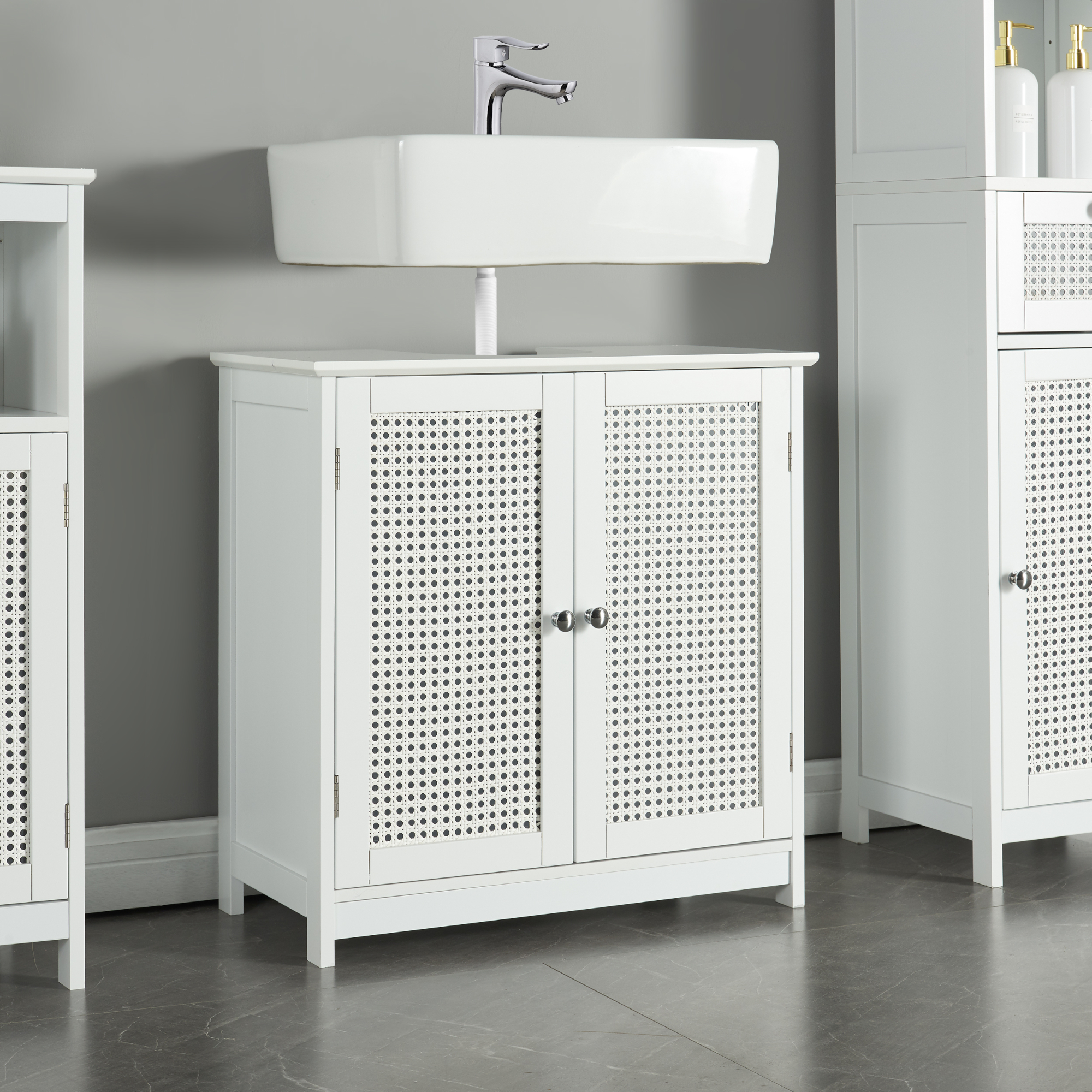 Armadietto Sottolavabo Karlsøy con 2 Ante - Bianco [en.casa]