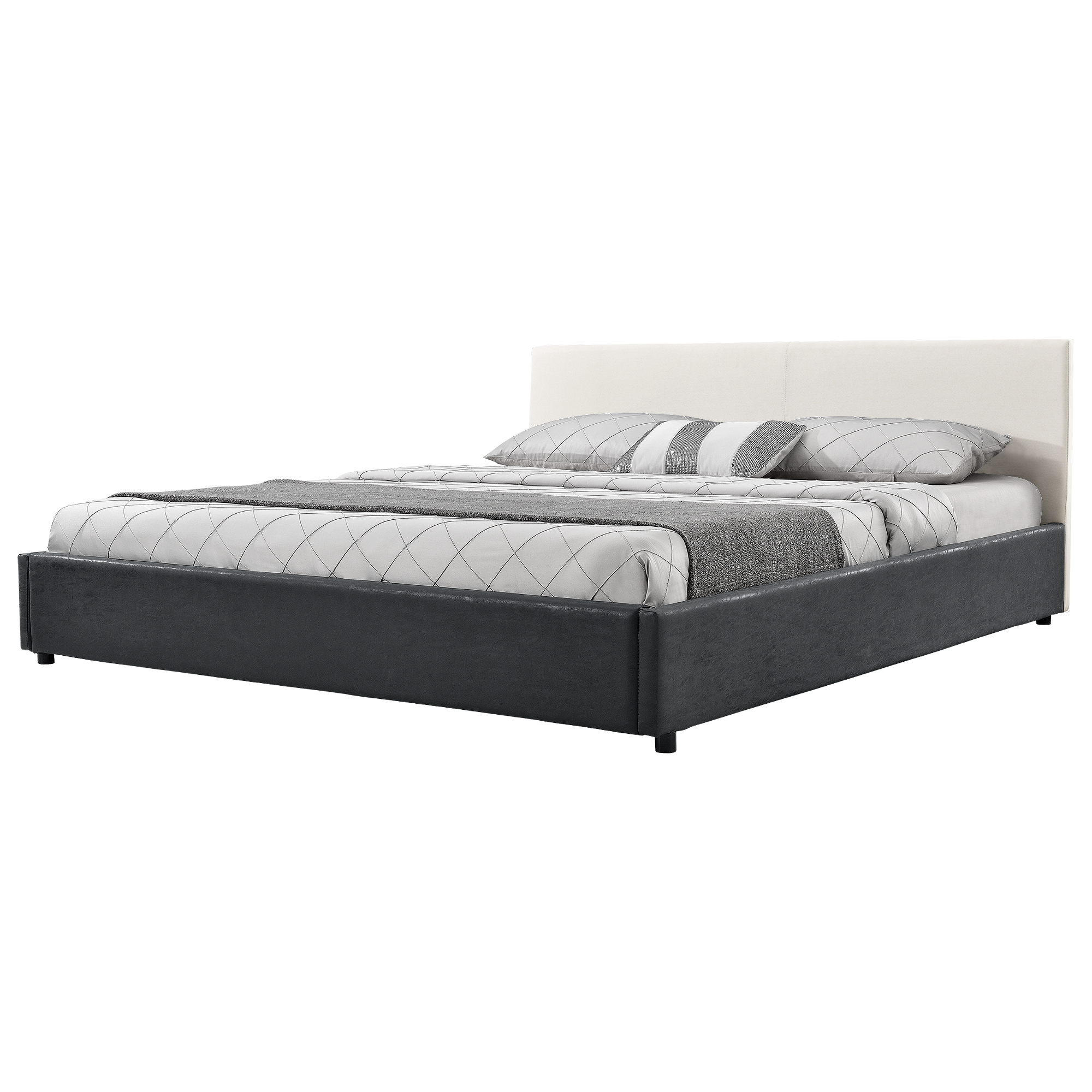 assemble bed how sleep number to 140x200cm Cream/grey bed Upholstered Textile [My.Bed]