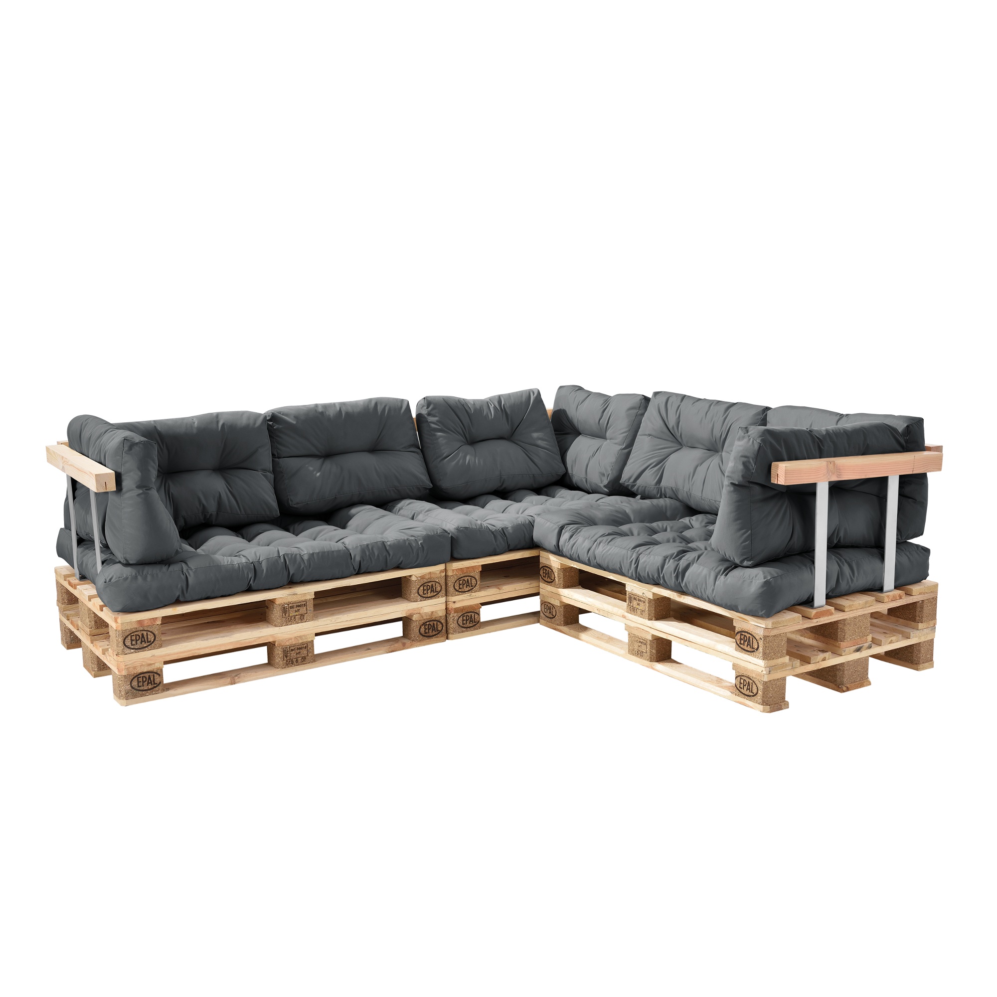 Détails Sur Indoor Coussin Euro Palette Gris Clair Canapé Palettes Rembourrage Appuie