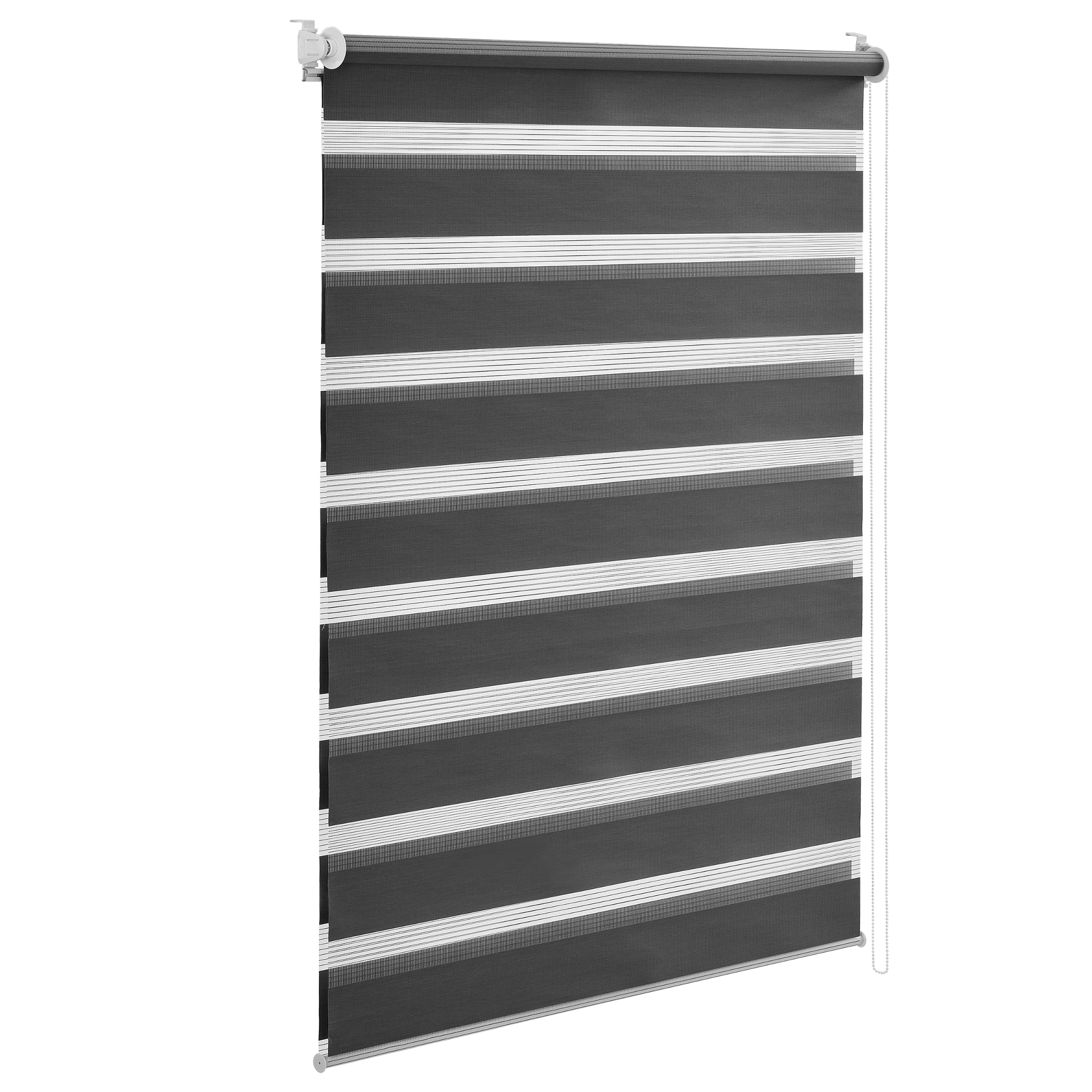 [neu.holz]® Roletožalúzia "Zebra" - tienenie - bez vŕtania (50x150cm) sivá
