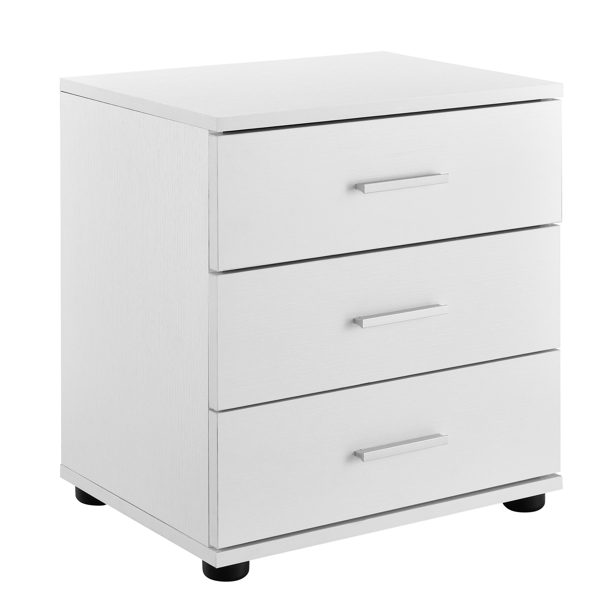 Mesa de Noche con 3 Gavetas Blanco Cómoda de Noche Mesa Auxiliar ... Mesa de Noche con 3 Gavetas Blanco Cómoda de Noche Mesa Auxiliar ...