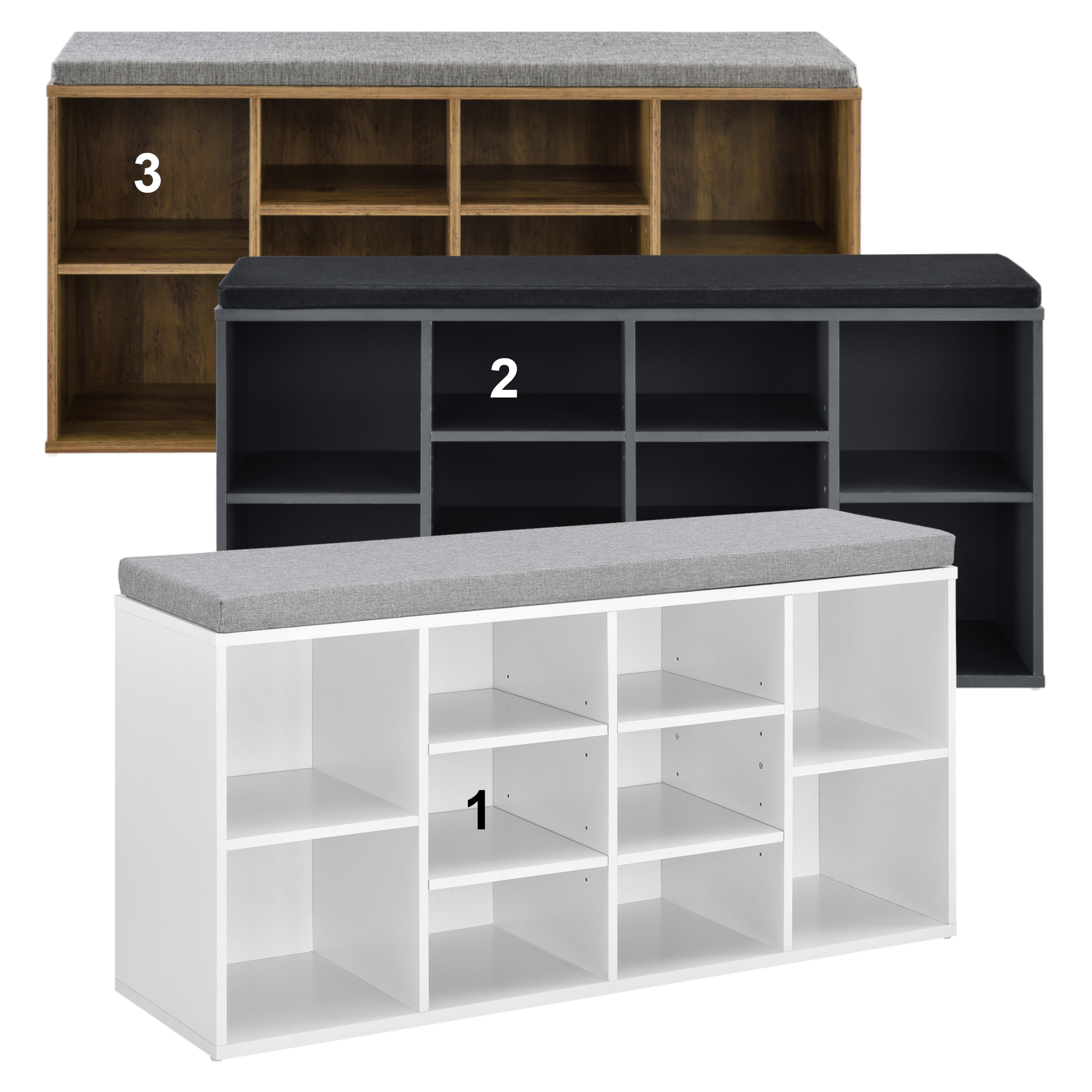 [en.casa] Schuhregal Schuhablage Schrank Schuhaufbewahrung Schuhbank