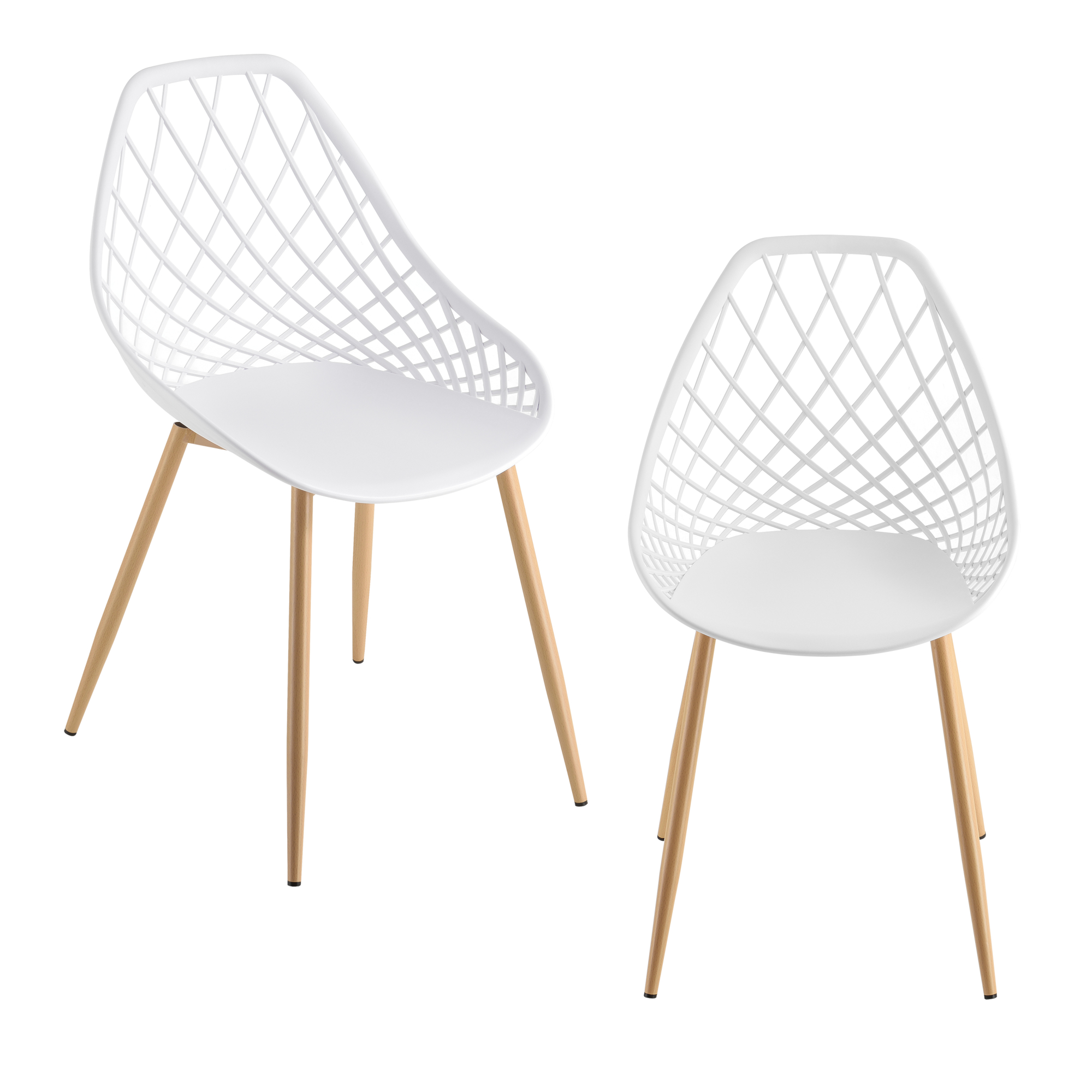 2x Design Stühle Metall Stuhl Set Lehnstuhl Metallstuhl Sessel Indoor/Outdoor 