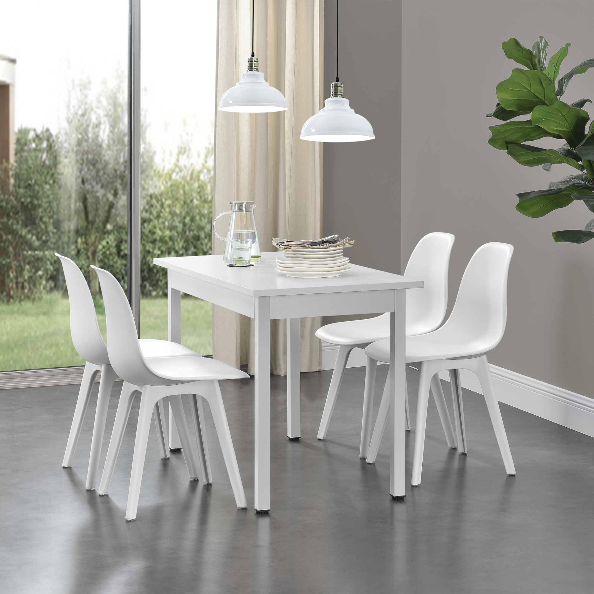 en.casa Esstisch + 4 Stühle Küchentisch Esszimmertisch ...