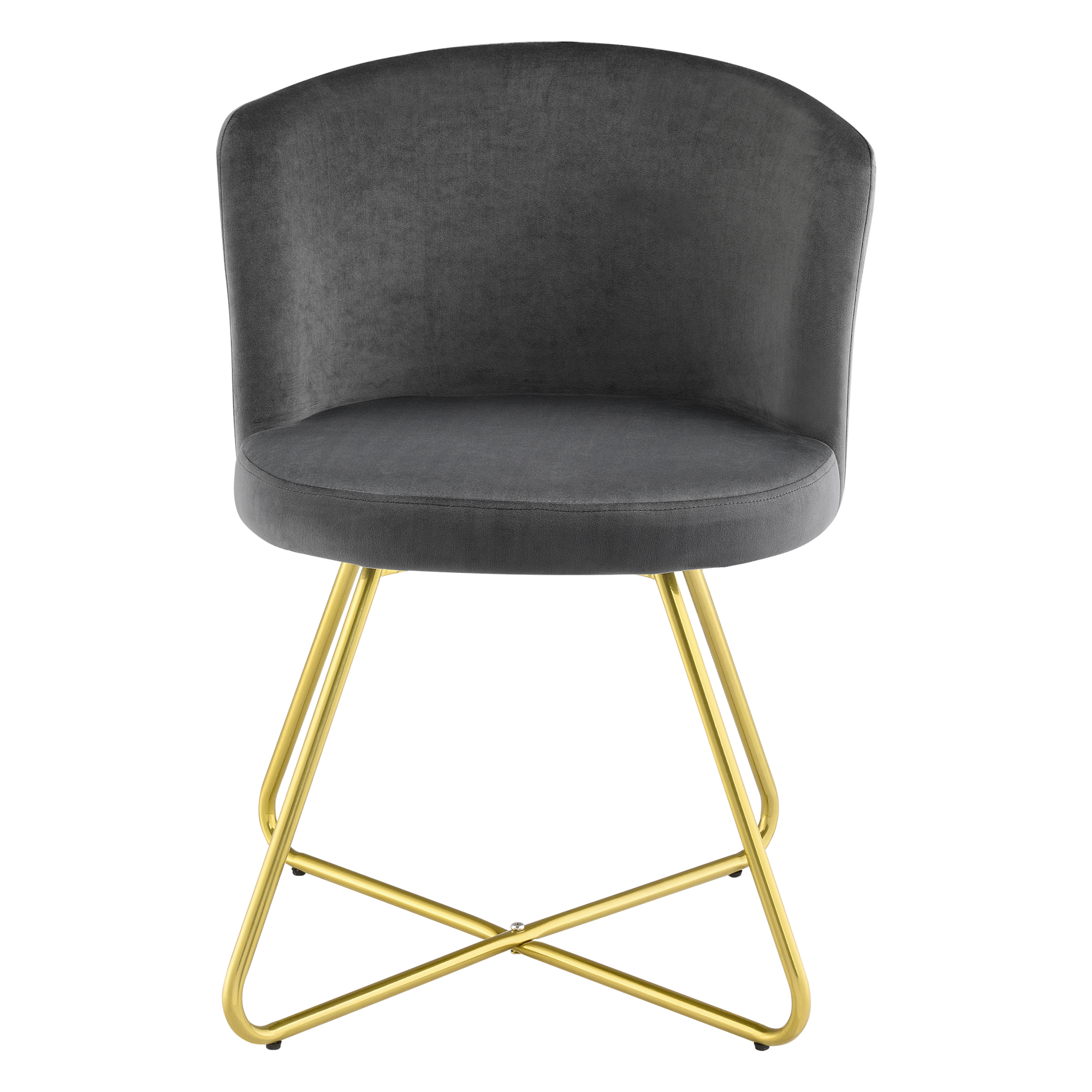 Set de 2 Sillas de Comedor Cocina Terciopelo Patas de Acero Gris Oscuro