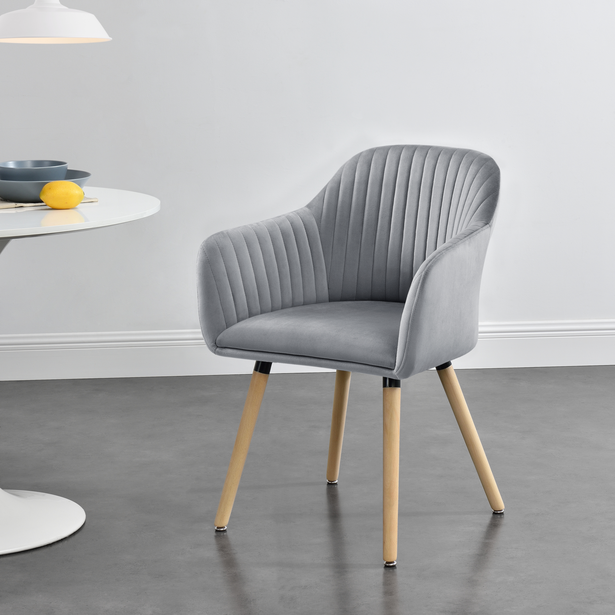 Image of Poltrona per Sala di Attesa/Salotto/Studio Poltrona Imbottita con Gambe in Metallo Color Faggio Sedia con Braccioli