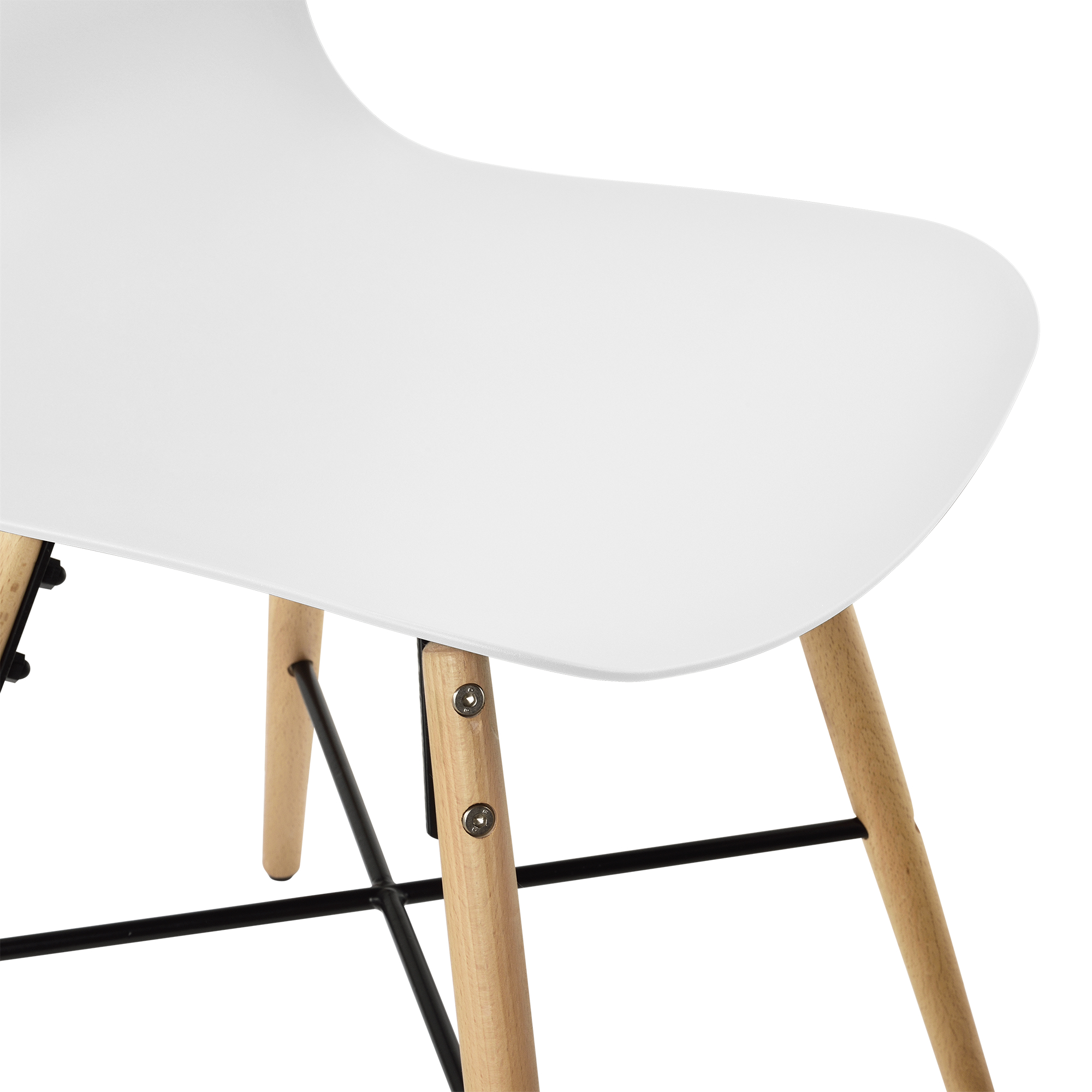 [en.casa]® 6er-Set Esszimmerstuhl weiß mit Muster Kunststoff Stuhl