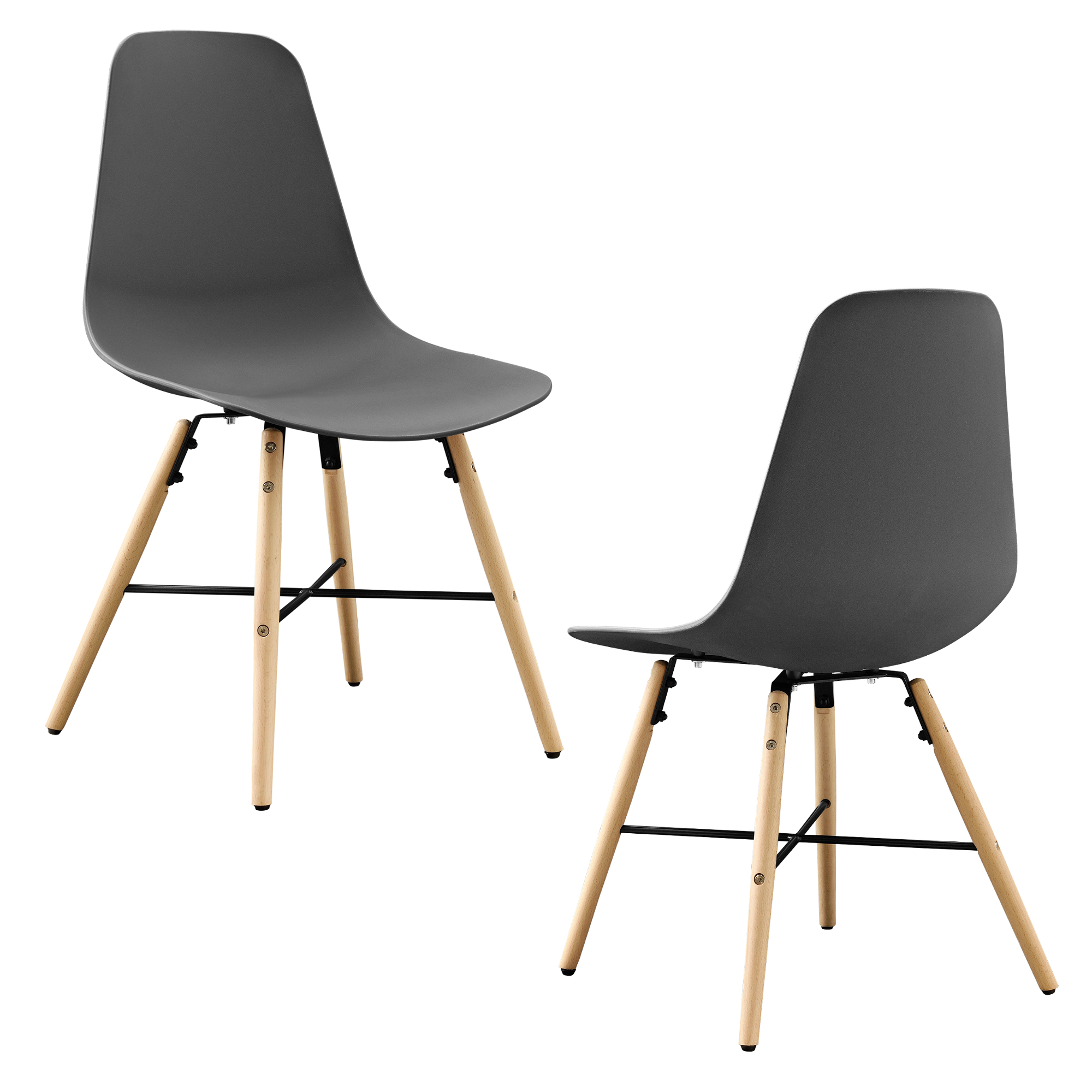2er-set Sillas de Comedor Gris Plástico Juego de Comedor Silla ... 2er-set Sillas de Comedor Gris Plástico Juego de Comedor Silla ...