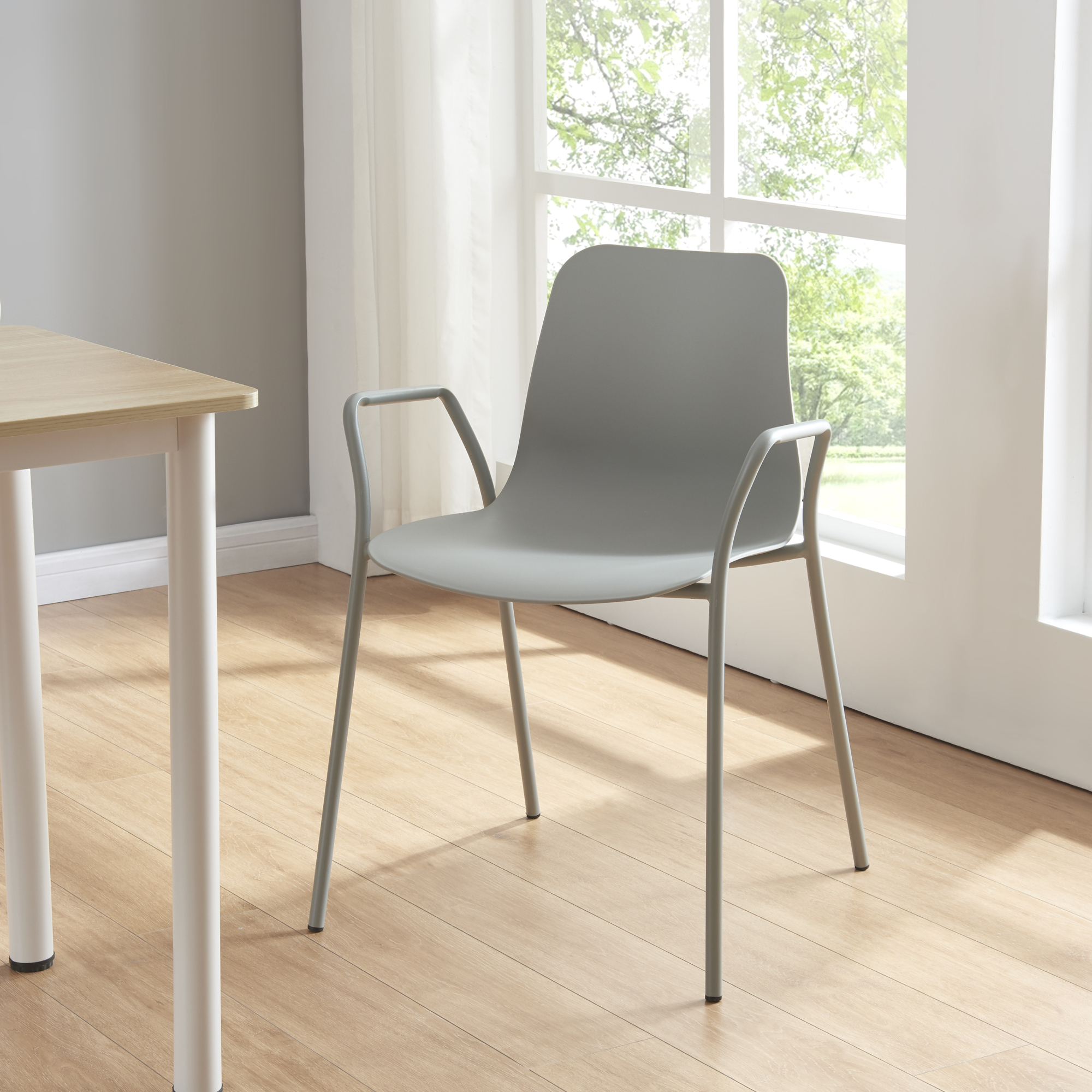 Sedia da Sala Kankaanpää Seduta Schienale Monoblocco - Grigio chiaro [en.casa]