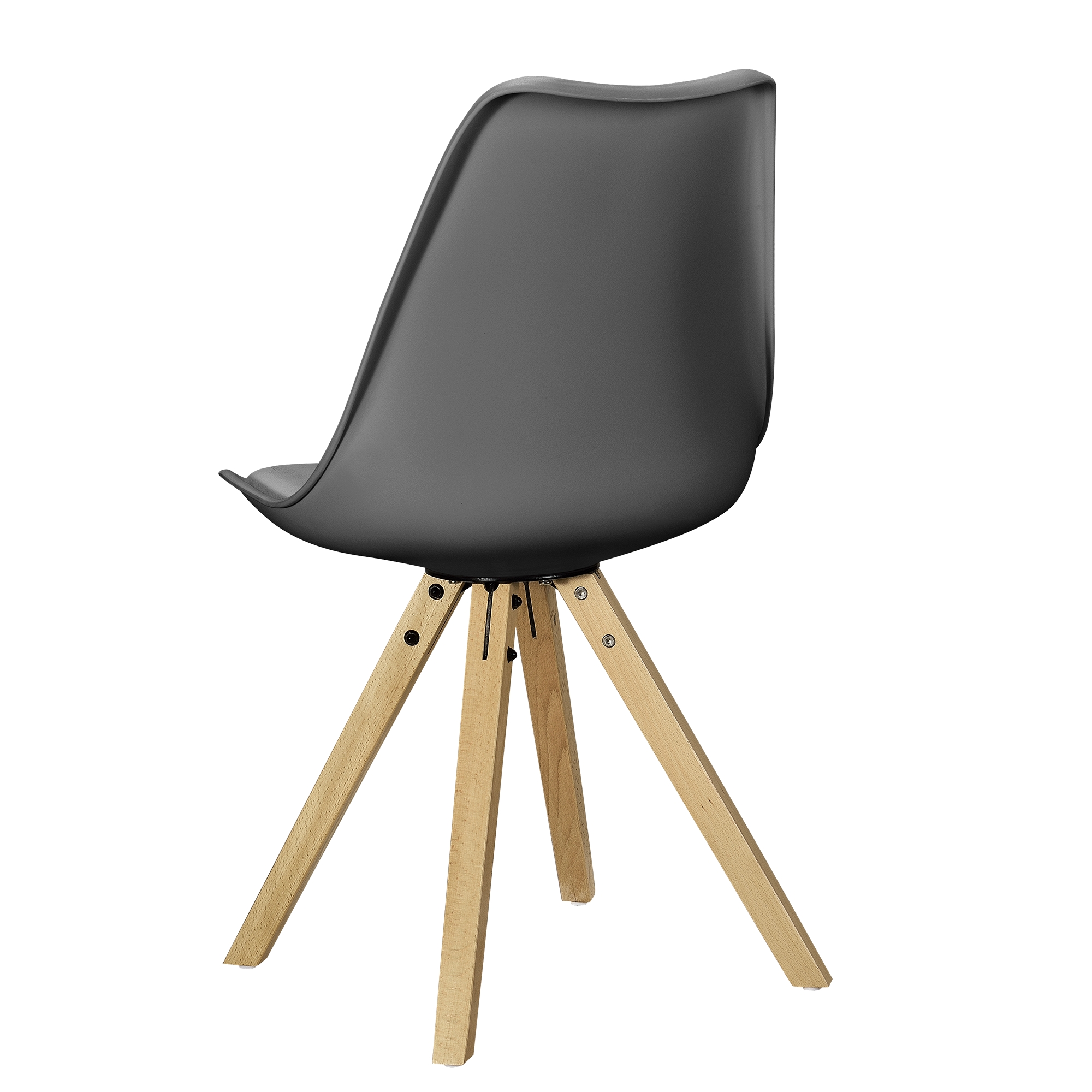 [en.casa] 2x Design Stühle Esszimmer Stuhl Holz Kunststoff Kunst-Leder