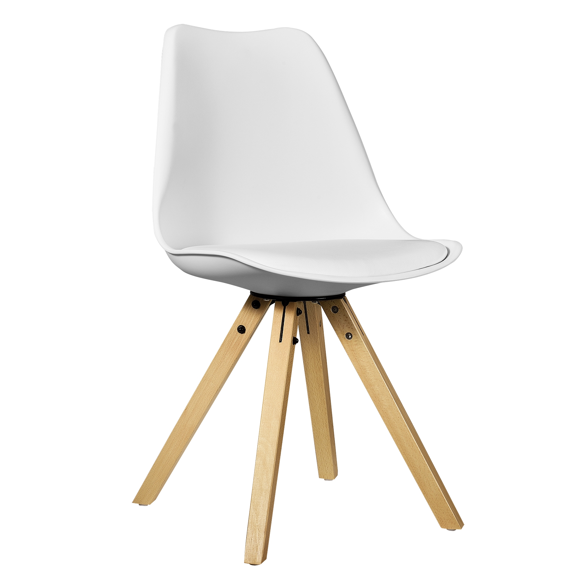 [en.casa] 2x Design Stühle Esszimmer Weiß Stuhl Holz Plastik Kunst