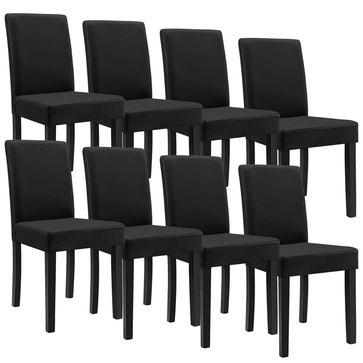 en.casa]® Set de 8 sillas de comedor respaldo alto marrón wJaRJc7A
