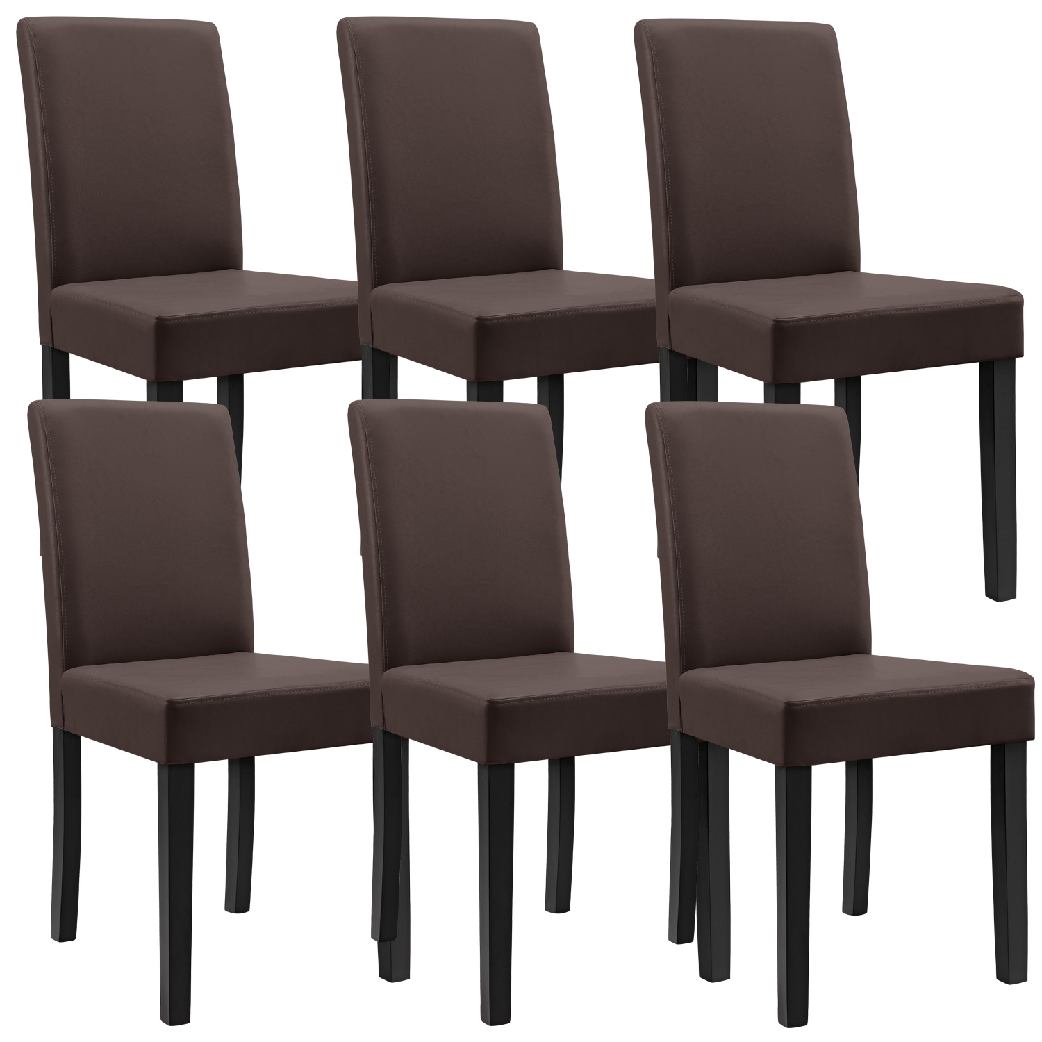 en.casa]® Set de 8 sillas de comedor respaldo alto marrón wJaRJc7A