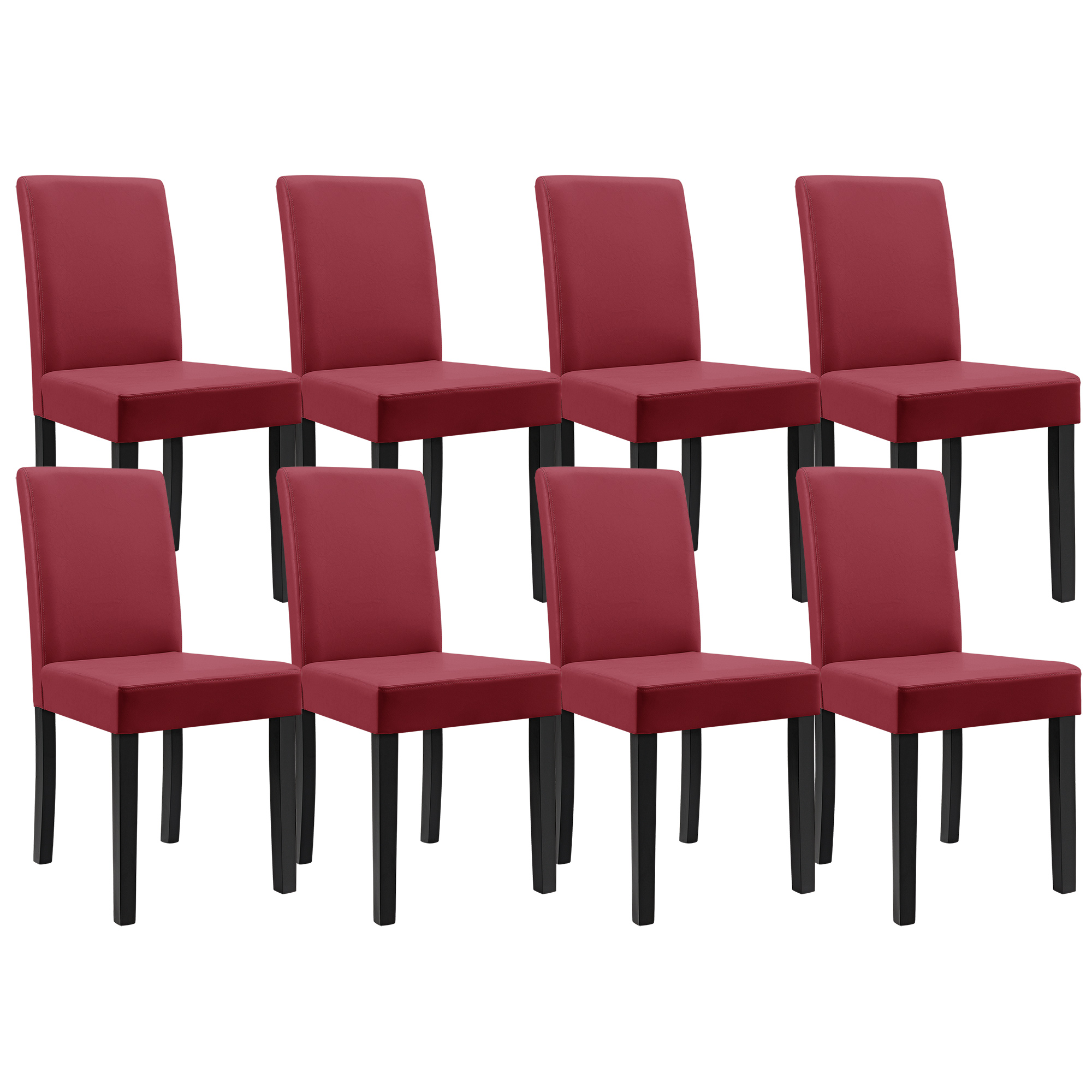 Detalles Granate Sillas ® Deen Set 8 Tapizadas casa Comedor Sintética Piel yvn0wmNP8O