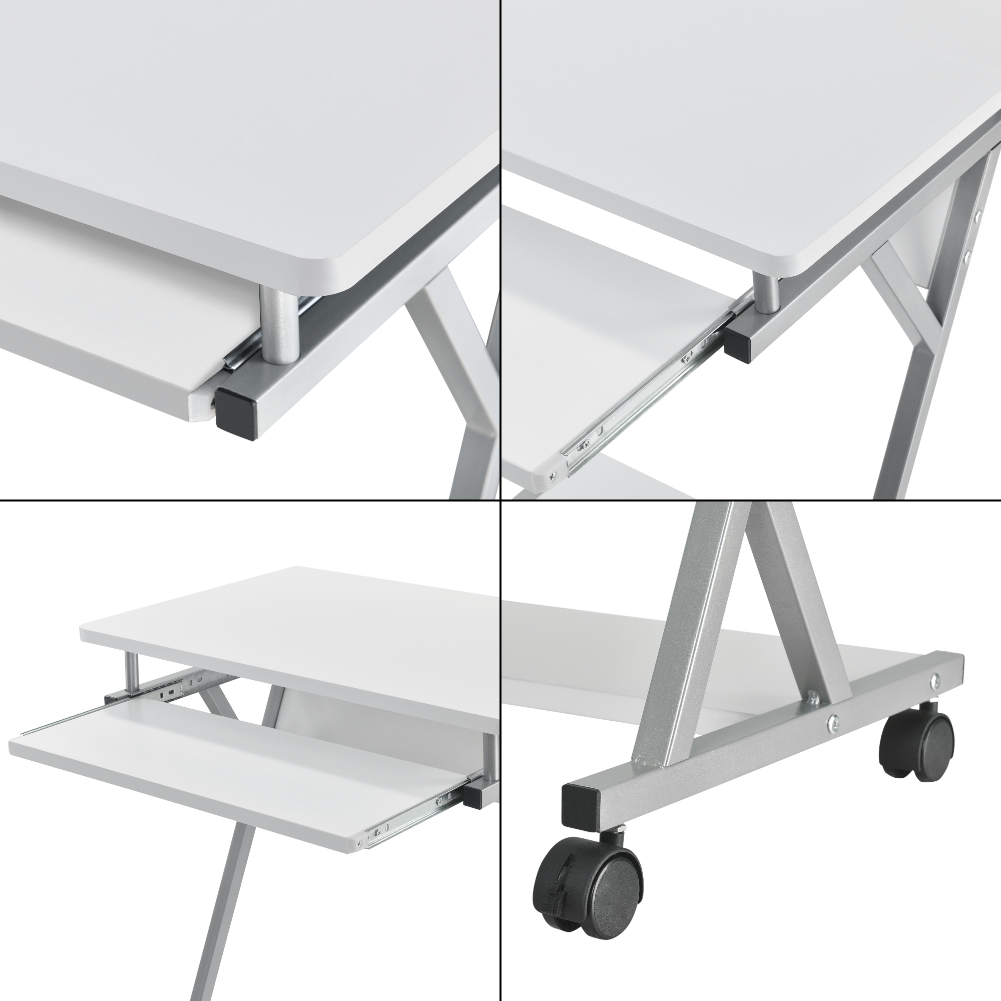 Schreibtisch 60x40x75cm Eiche Rollbar Computertisch Bürotisch Tisch en.casa