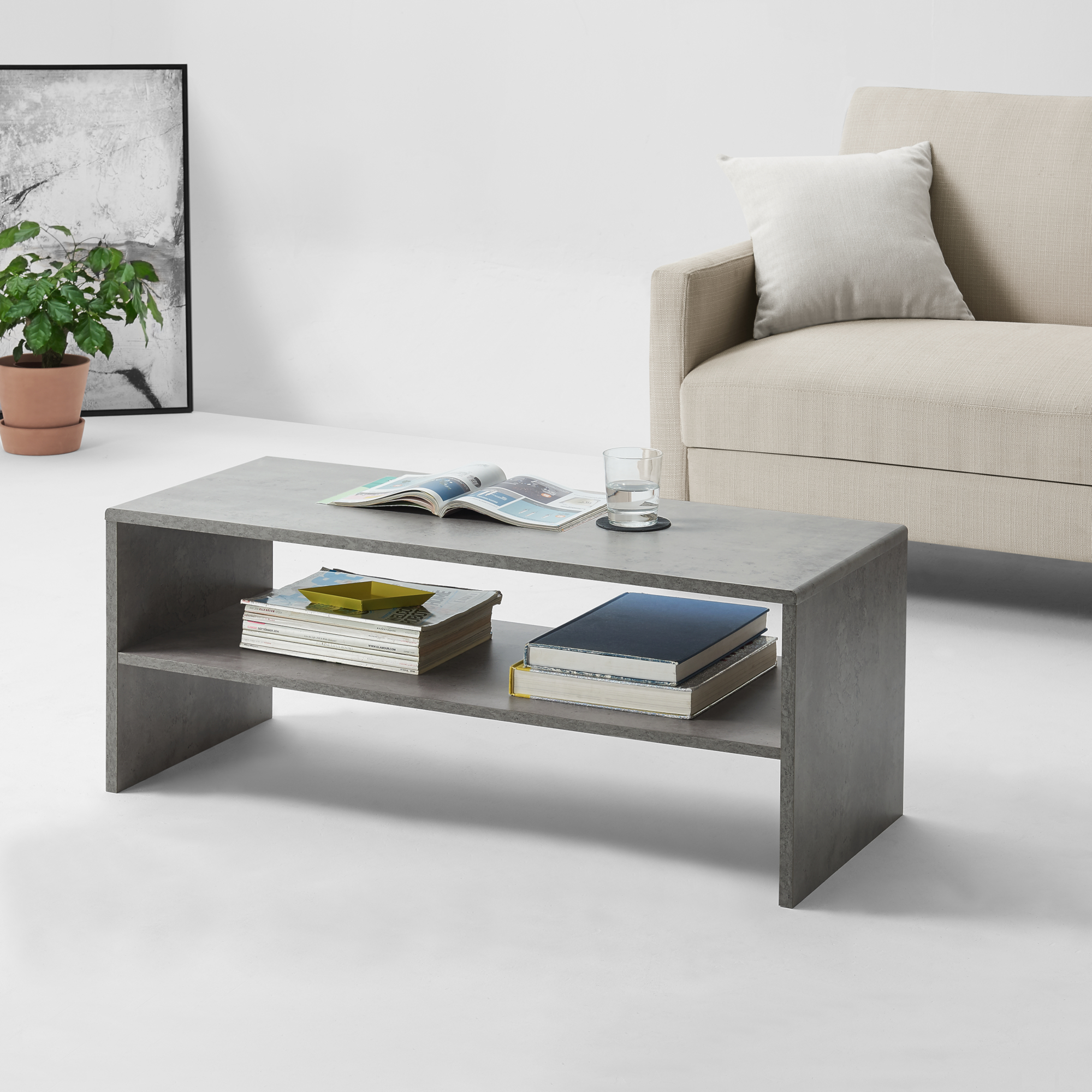 Couchtisch mit Rollen Tisch Beistelltisch Wohnzimmertisch Sofatisch en.casa 