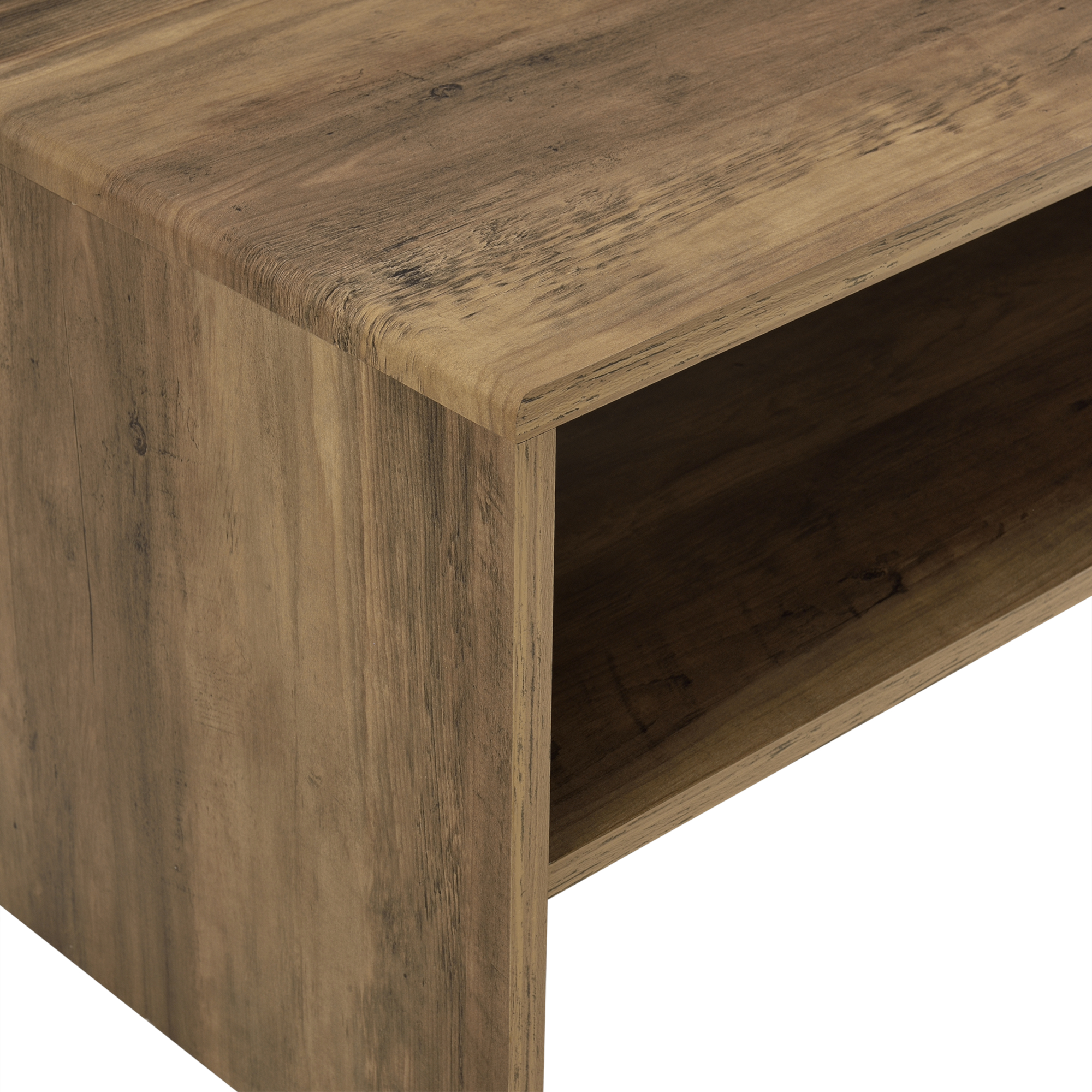 en.casa Table Basse Panneau de Fibre de Bois Couleur Effet Bois 76x76x38 cm