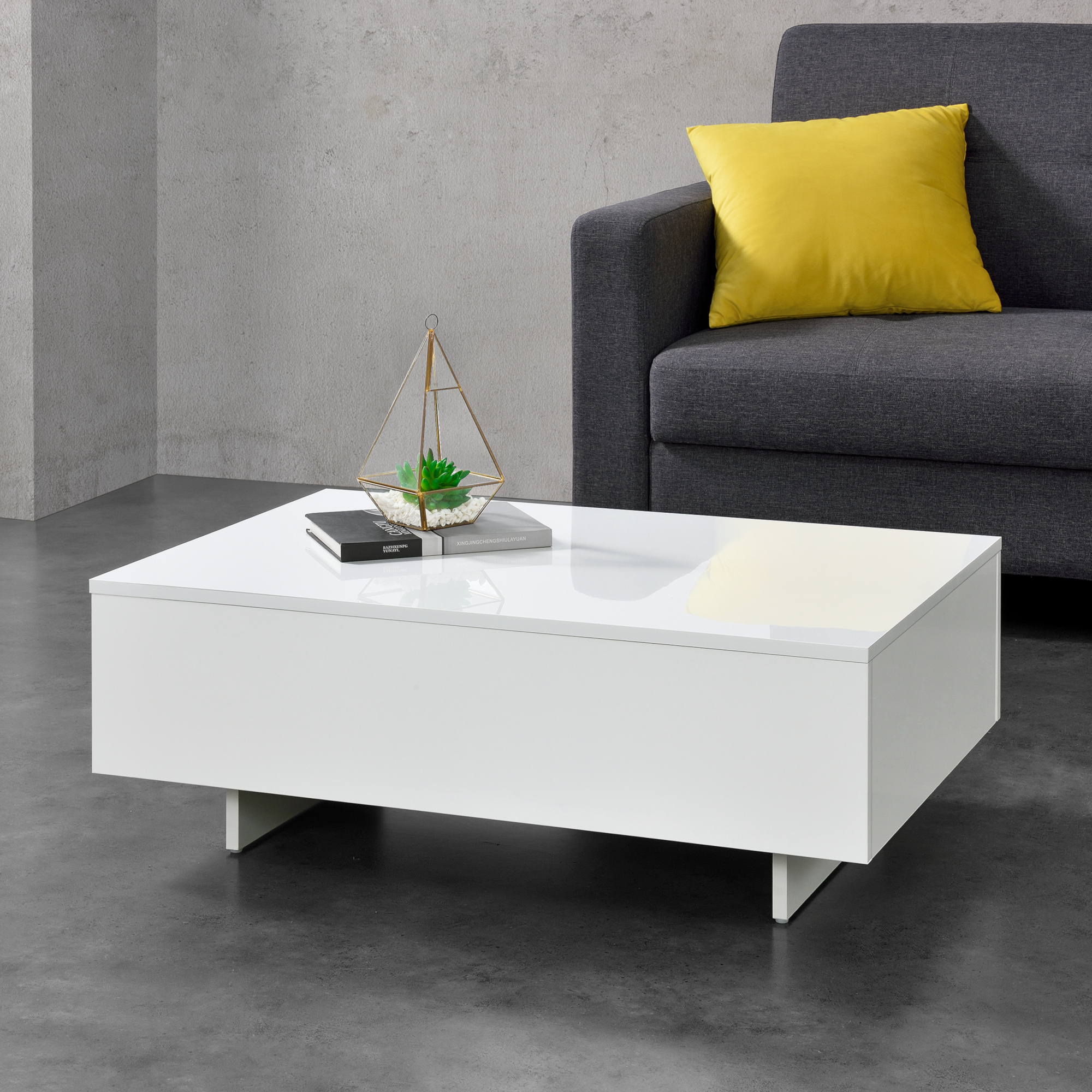 Couchtisch Tisch Beistelltisch Wohnzimmertisch Sofatisch Möbel 85x55x31cm Weiß eBay