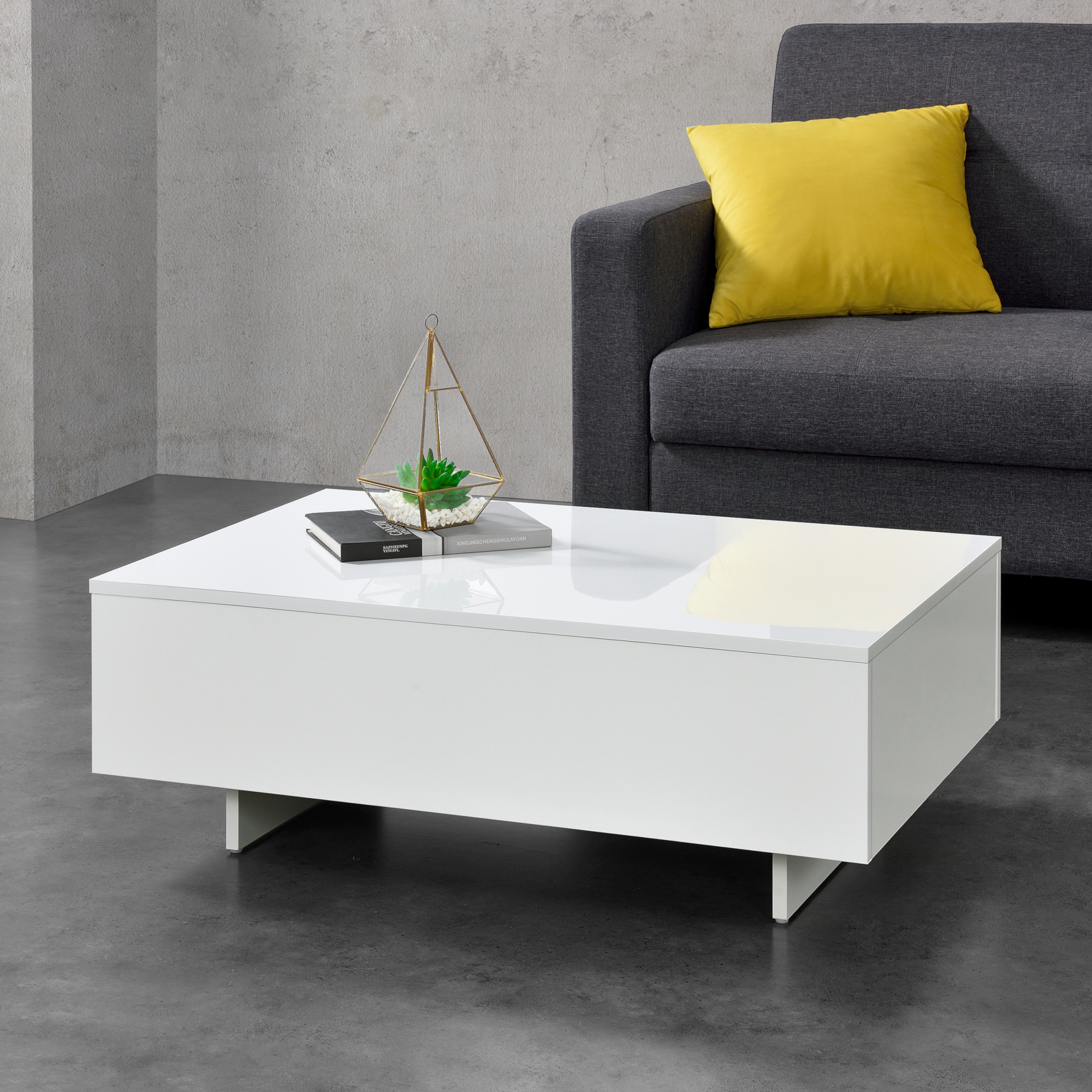 [en.casa] Konferenčný stolík "Braunschweig" ABCT-5402 biely