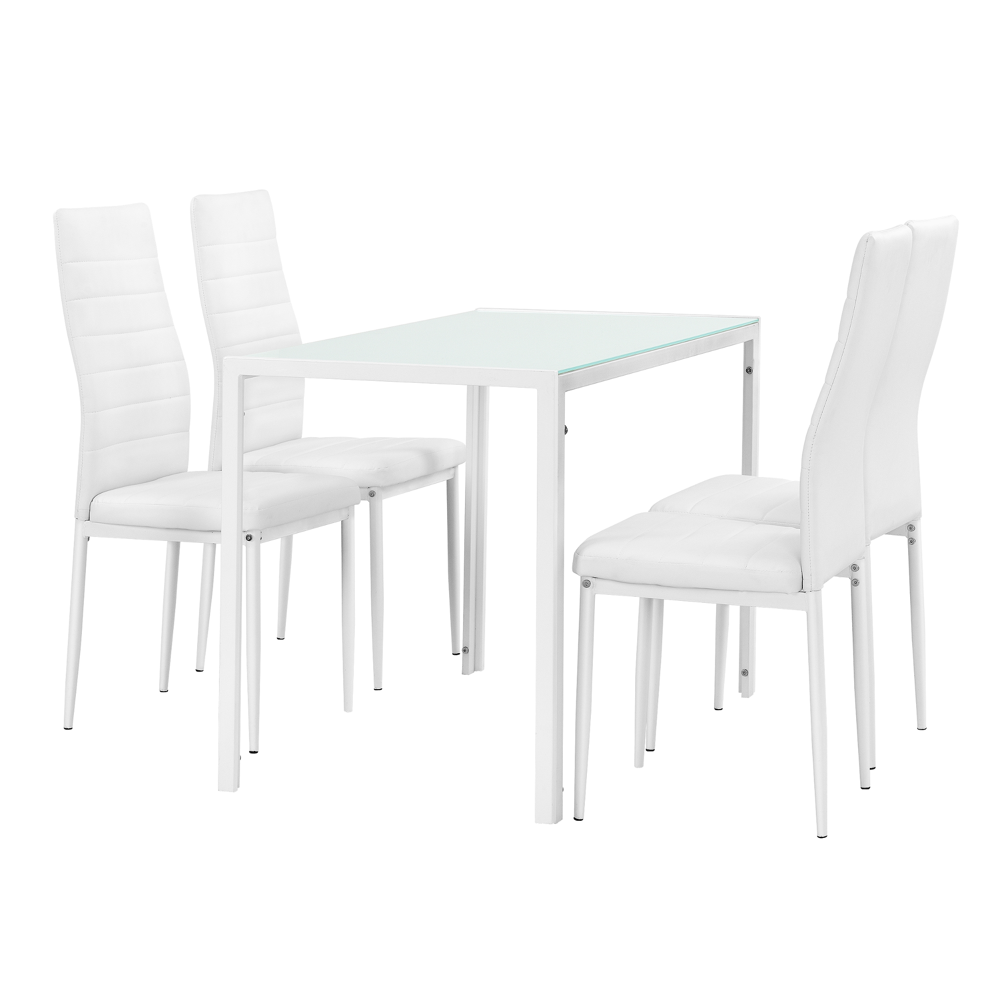 Esstisch mit 4 Stühlen weiß Küchentisch Esszimmertisch Glas Tisch Esstisch mit 4 Stühlen weiß Küchentisch Esszimmertisch Glas Tisch