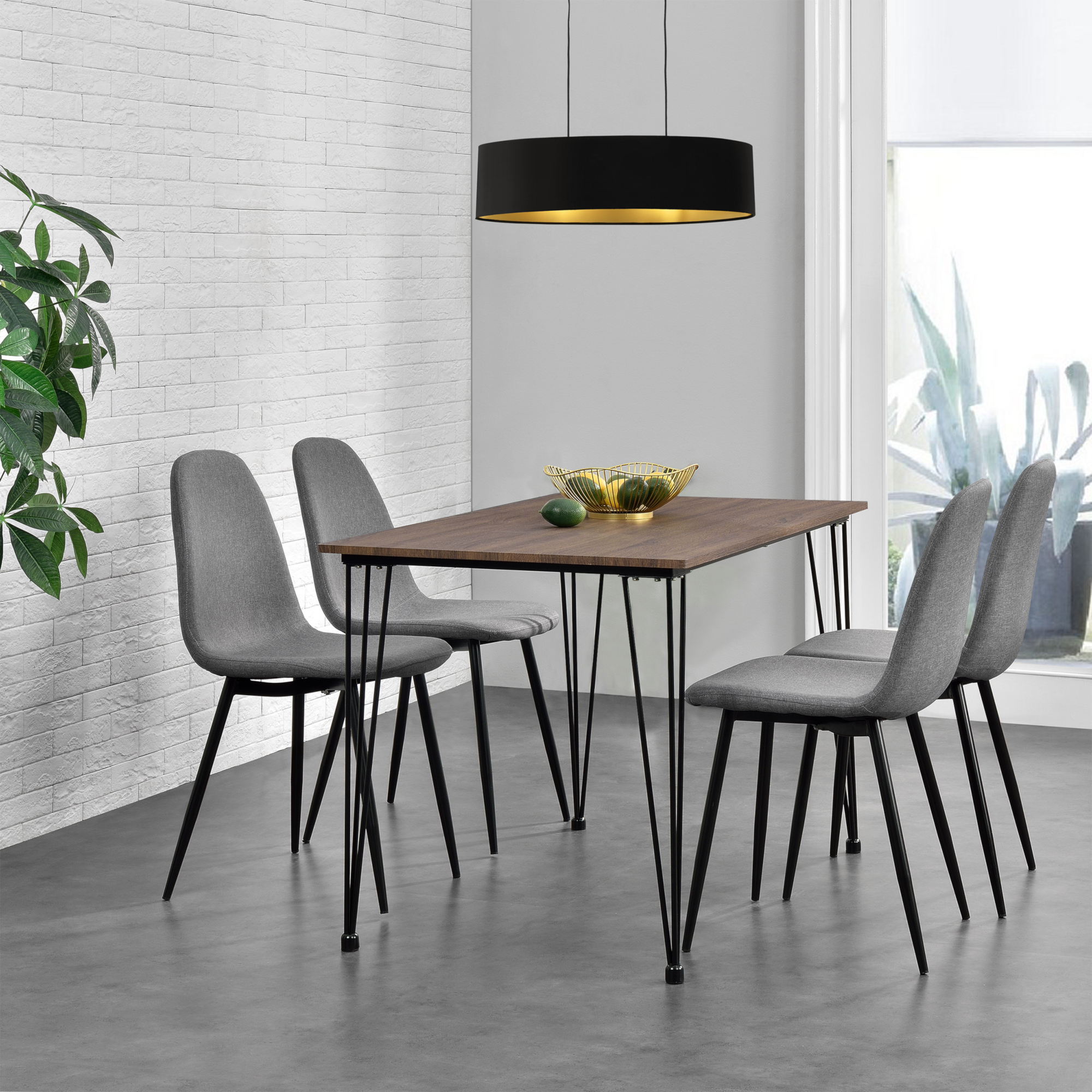 Tavolo Kiel per Sala da Pranzo con Gambe a Forcina 120x70 cm - Effetto Noce [en.casa]