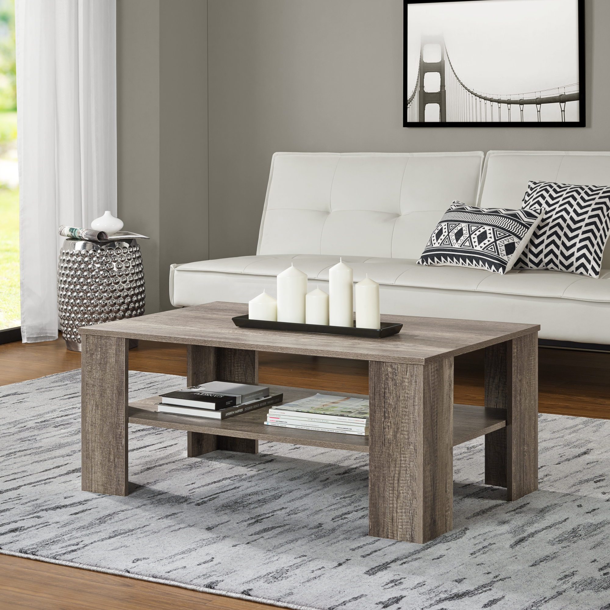 [en.casa] Esstisch mit 6 Stühlen Bambus/grau 180x80 Küchentisch