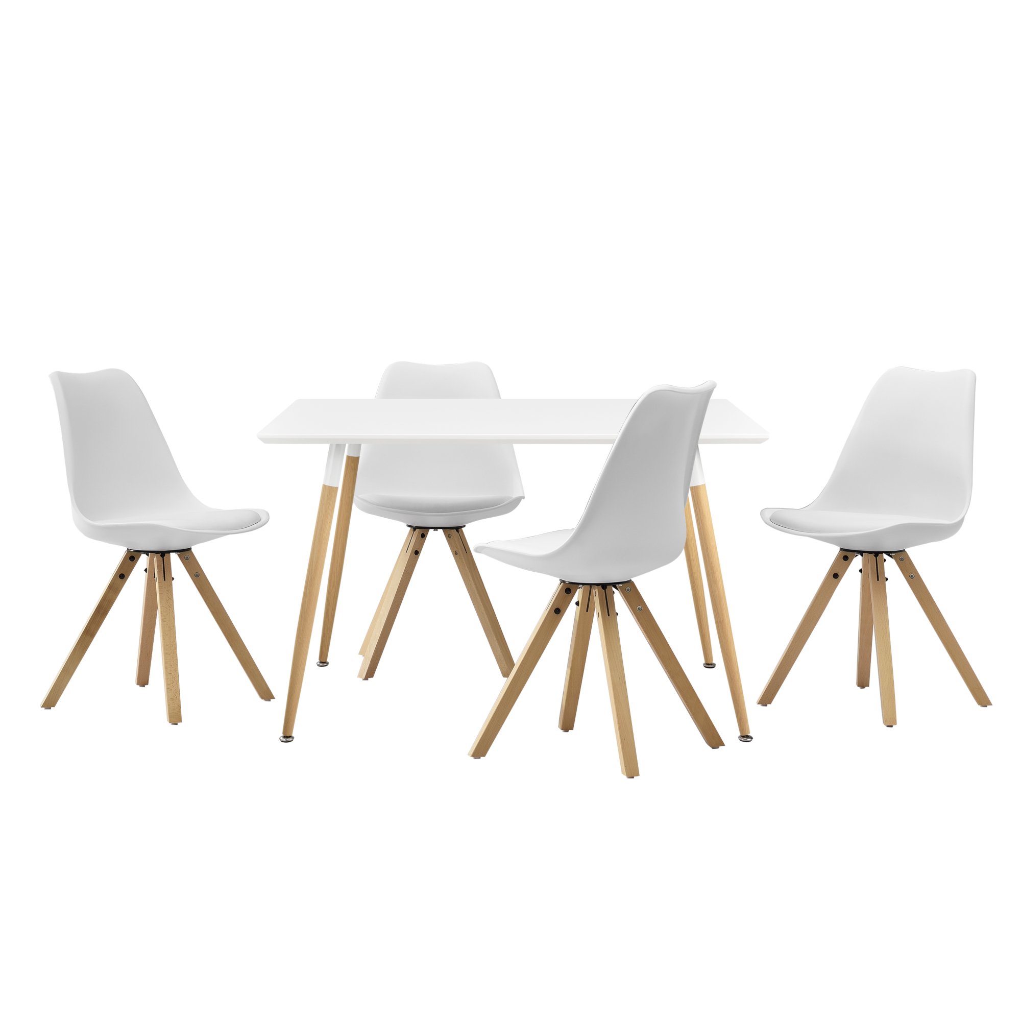 Tisch Stuhle Essgruppe 120x70cm Esstisch Mit 4 Stuhlen Weiss Grau