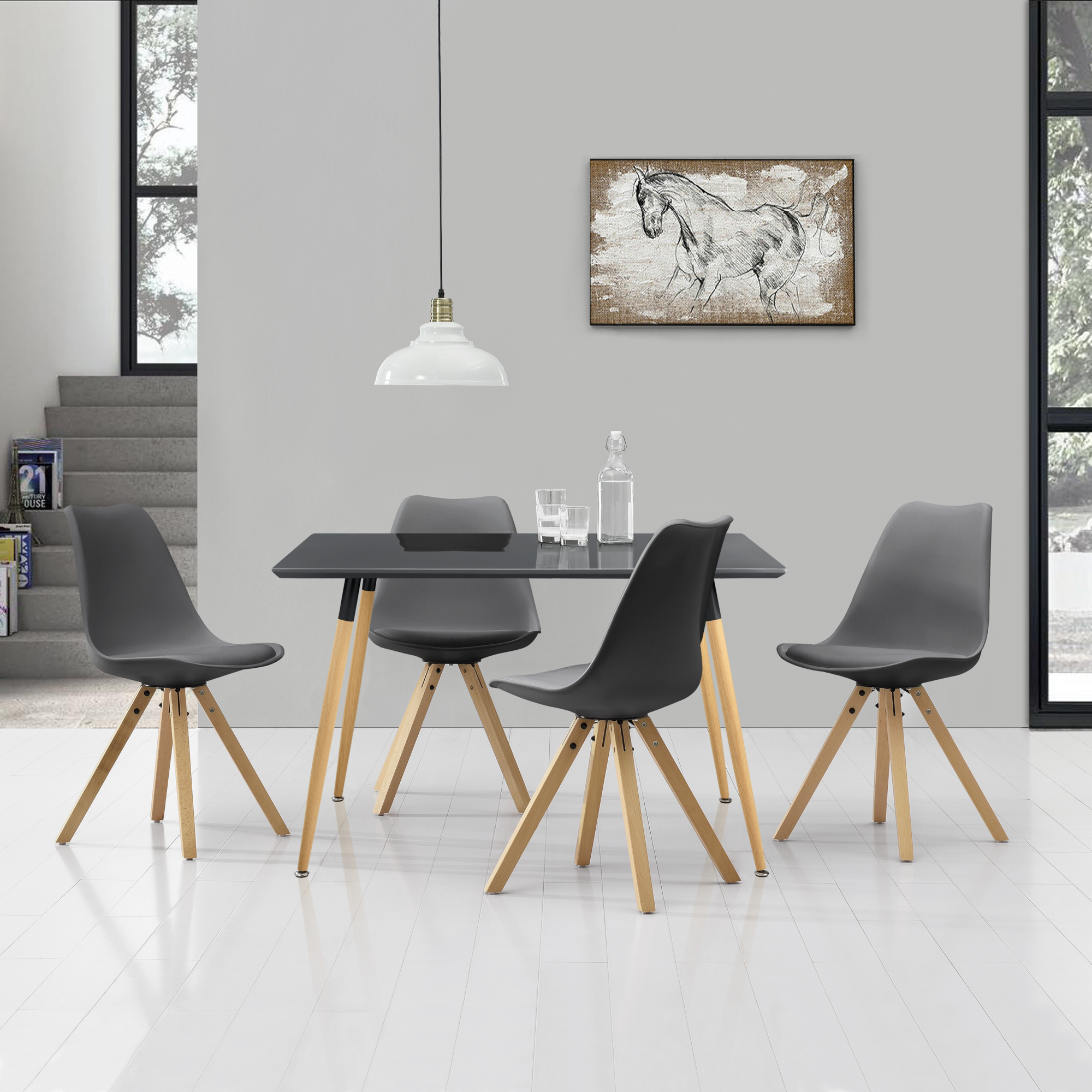 [casa.pro] Tisch + 2 Stühle Gusseisen Antik Weiß Bistro Set Garten