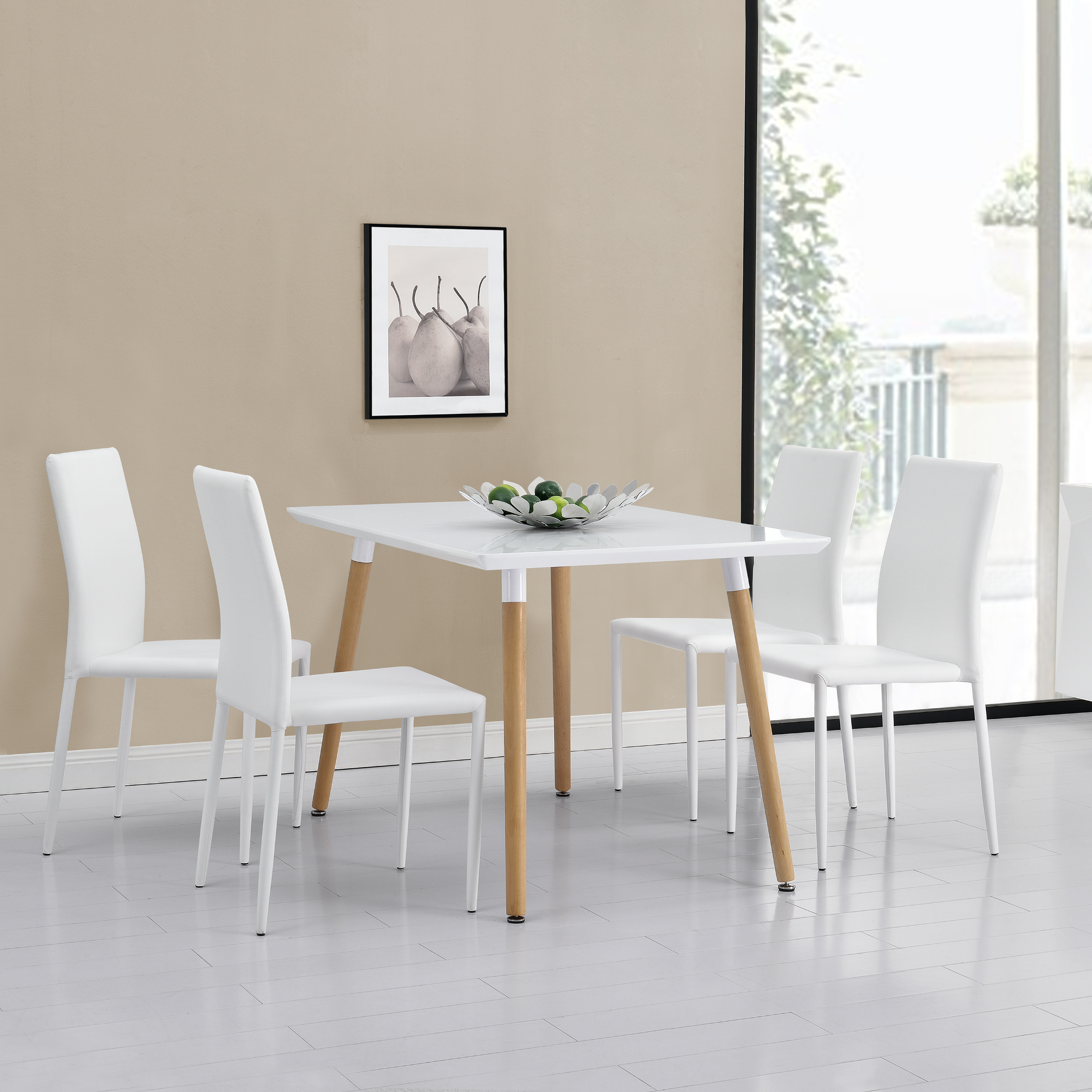 Mesa de Comedor con 4 Sillas Blanco 120x70cm Mesa de Cocina Mesa ... Mesa de Comedor con 4 Sillas Blanco 120x70cm Mesa de Cocina Mesa ...