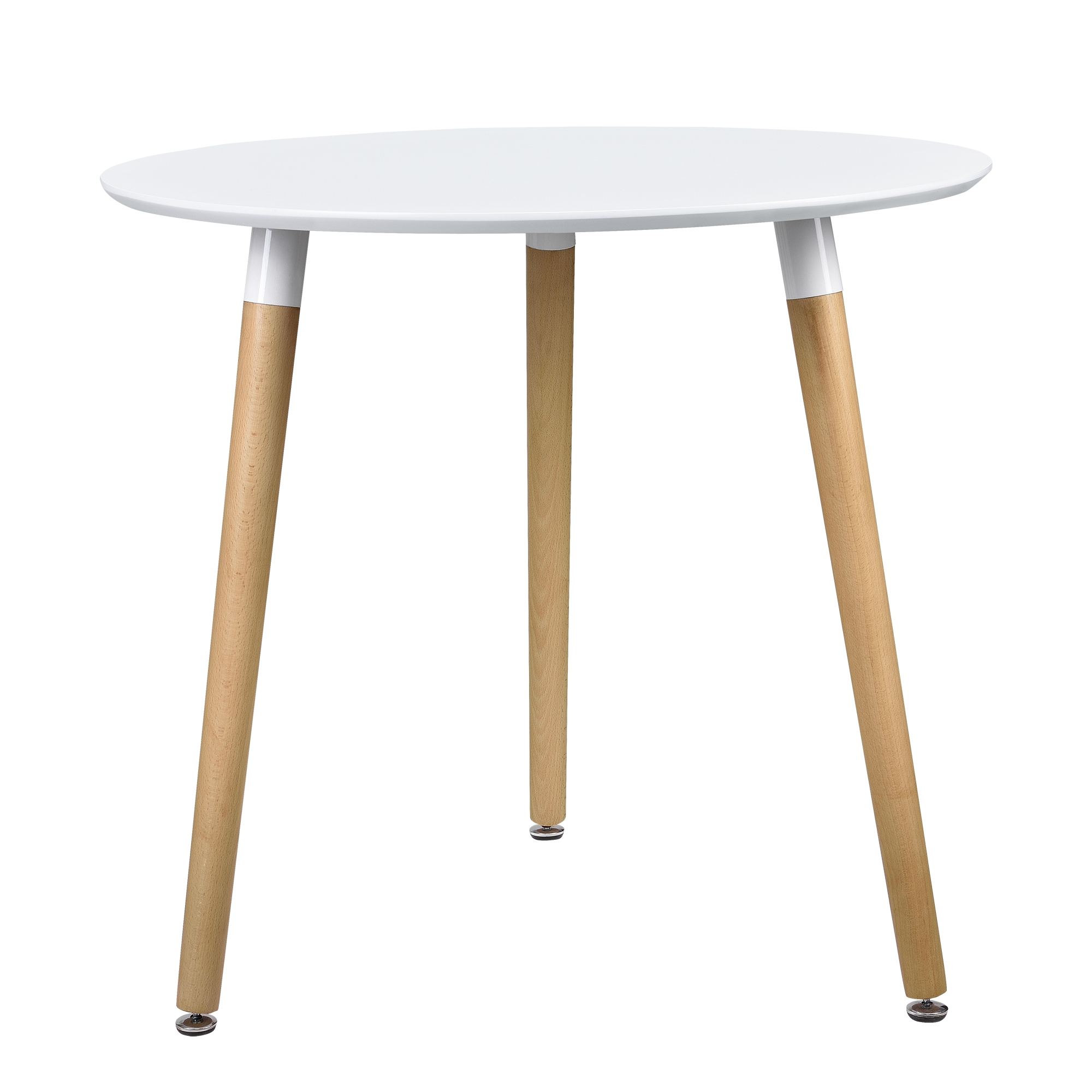 [en.casa] Esstisch Rund Weiß [H:75cmxØ80cm] Holz Tisch Retro-Design